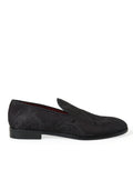 Dolce & Gabbana Black Brocade Men's Slip On Loafer Dress Shoes