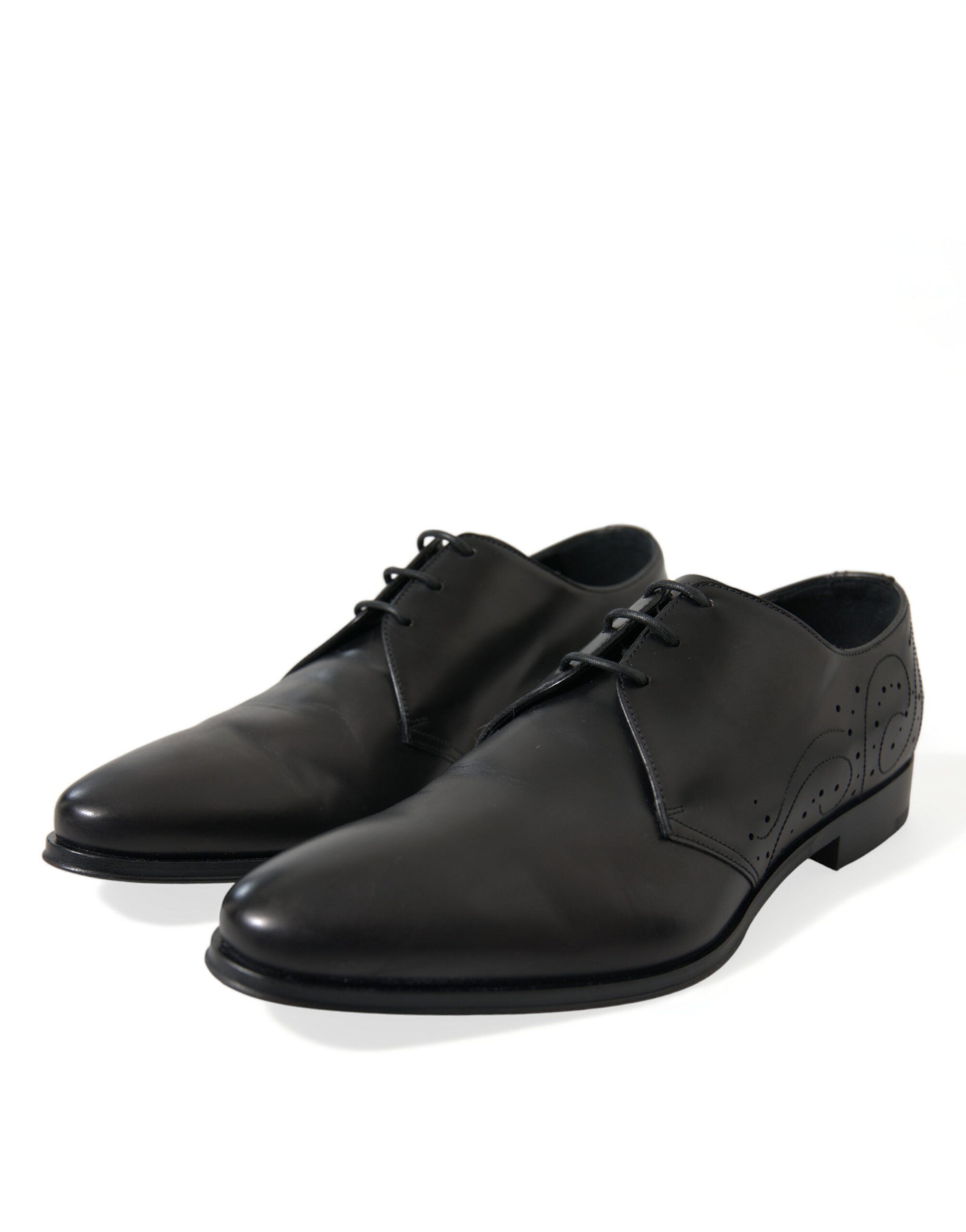 Dolce & Gabbana Black Leather Lace-Up Formal Derby Dress Shoes