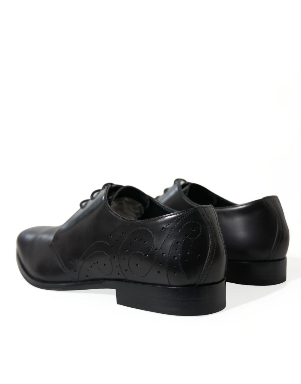 Dolce & Gabbana Black Leather Lace-Up Formal Derby Dress Shoes