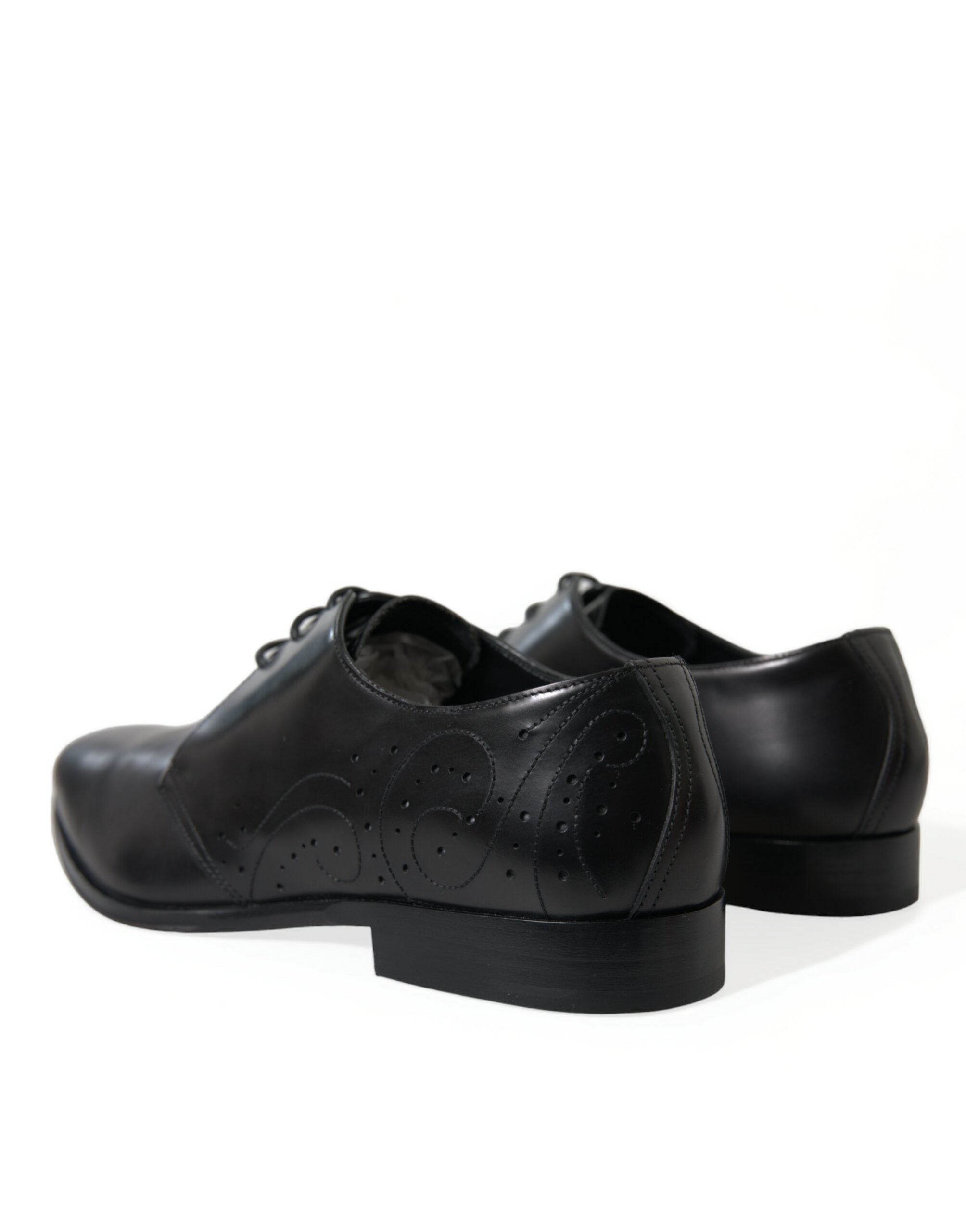 Dolce & Gabbana Black Leather Lace-Up Formal Derby Dress Shoes