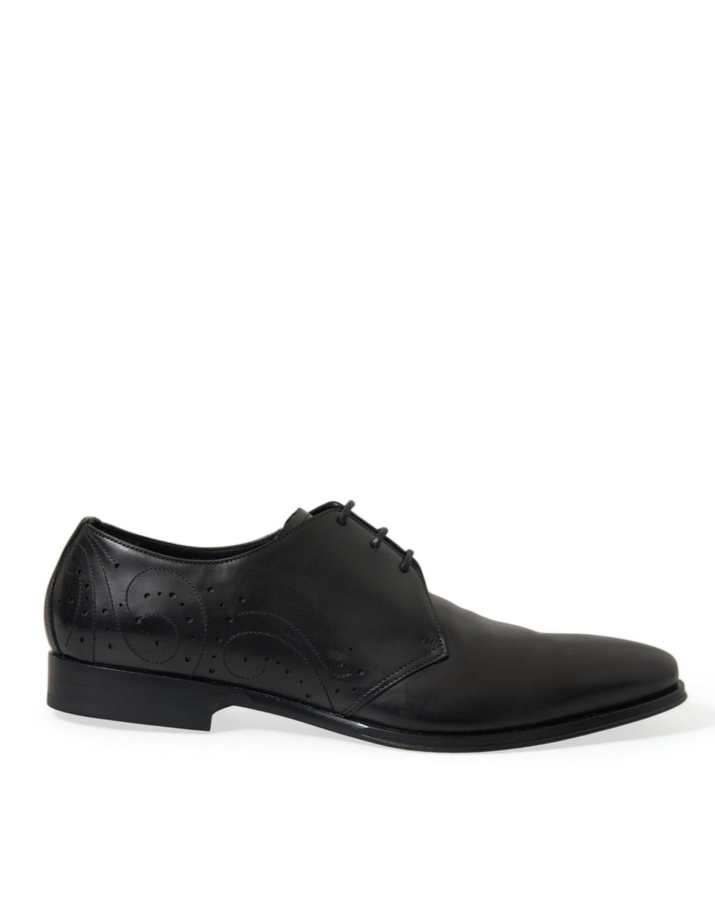 Dolce & Gabbana Black Leather Lace-Up Formal Derby Dress Shoes