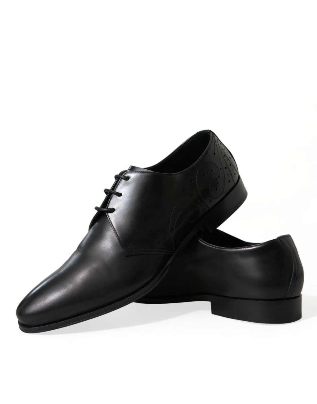 Dolce & Gabbana Black Leather Lace-Up Formal Derby Dress Shoes