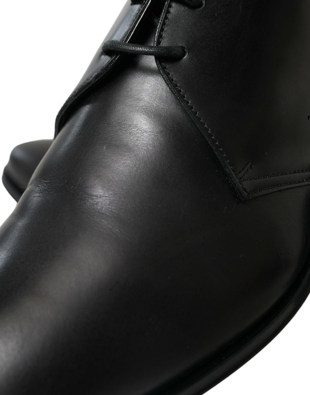 Dolce & Gabbana Black Leather Lace-Up Formal Derby Dress Shoes