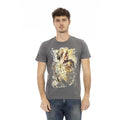 Trussardi Action Men's Grey Cotton Short-Sleeve T-Shirt