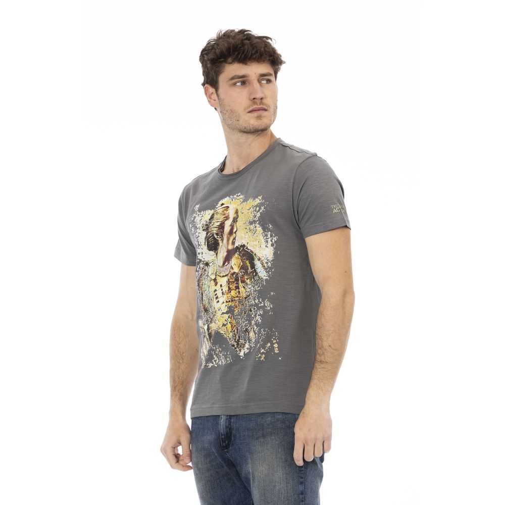 Trussardi Action Men's Grey Cotton Short-Sleeve T-Shirt