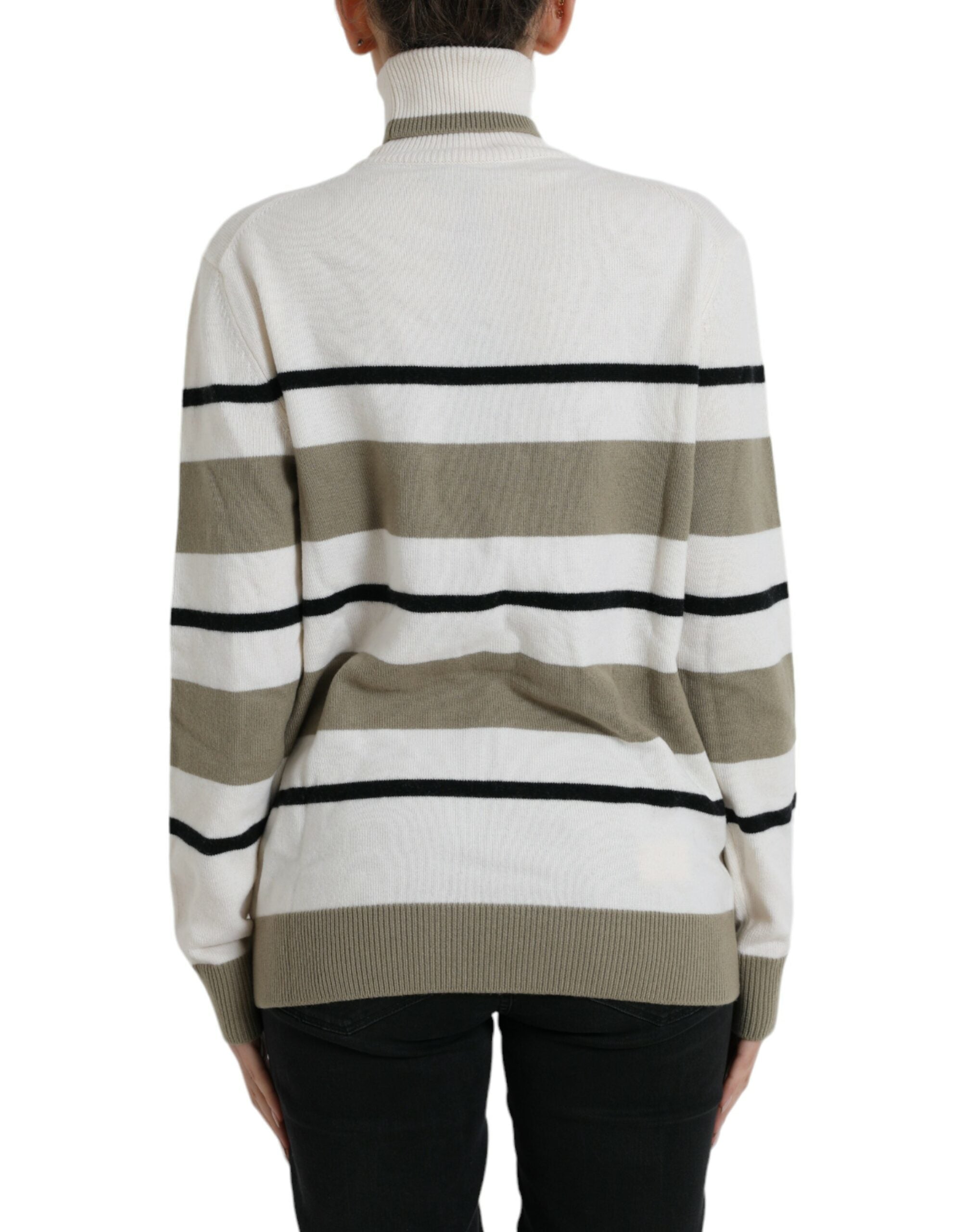 Dolce & Gabbana Multicolor Striped Wool Sweater with Logo