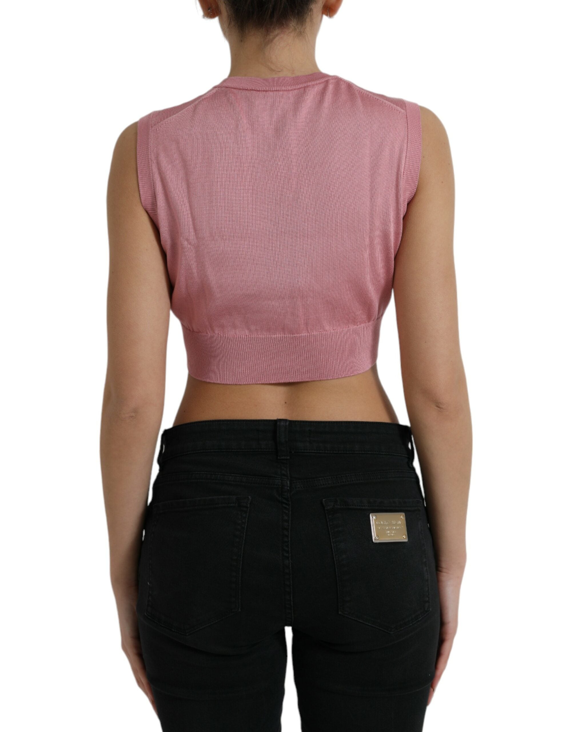 Dolce & Gabbana Pink Sleeveless Crewneck Tank Top