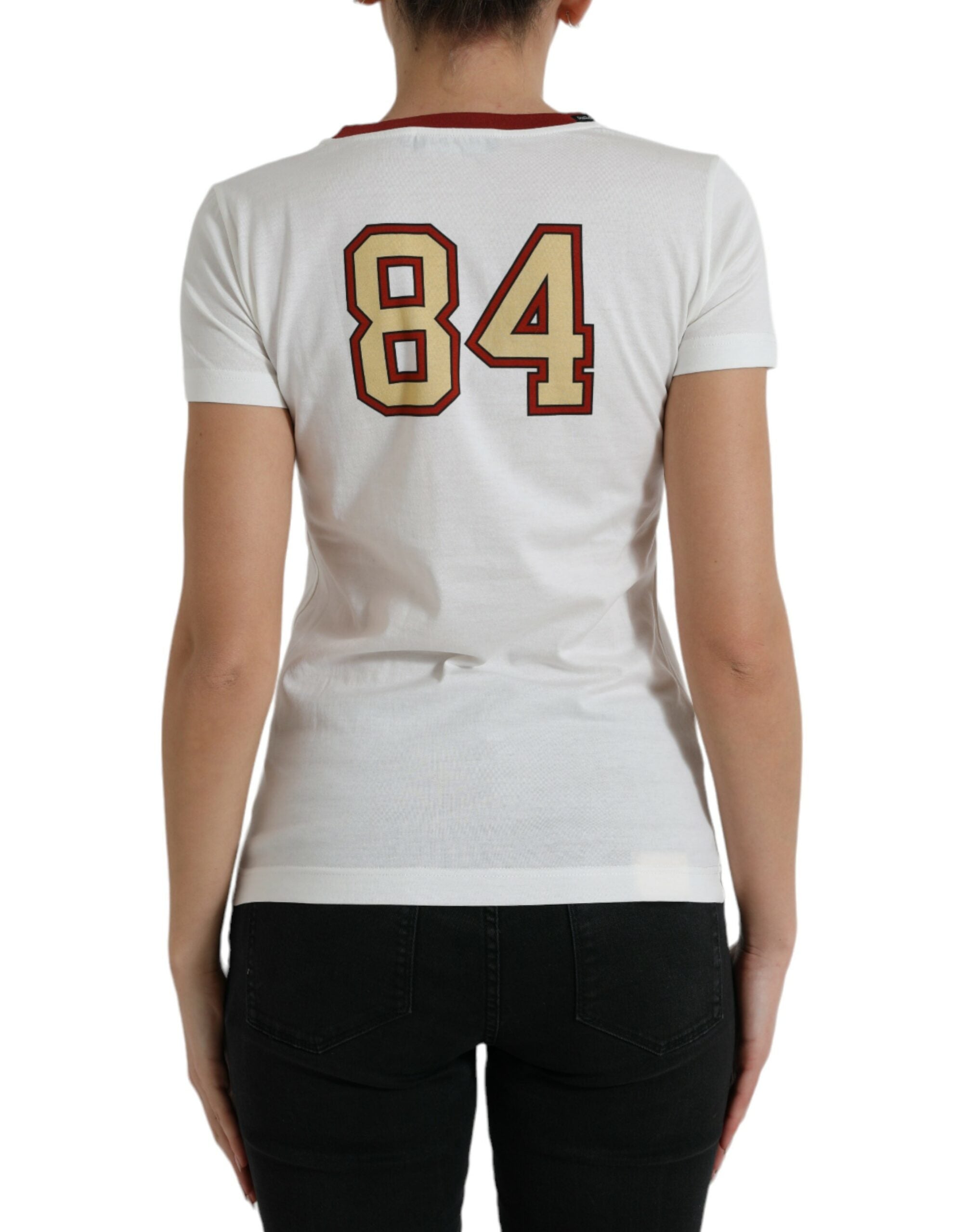 Dolce & Gabbana White Bring Me To The Moon T-Shirt Top