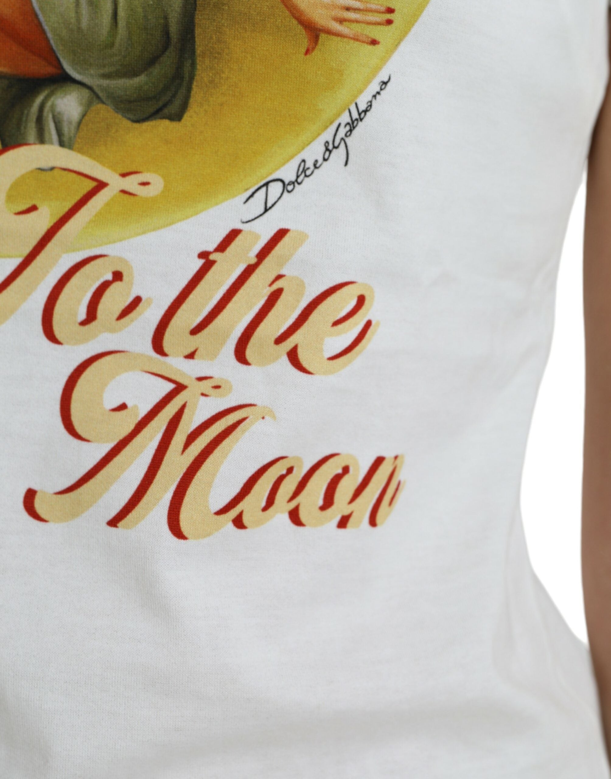 Dolce & Gabbana White Bring Me To The Moon T-Shirt Top