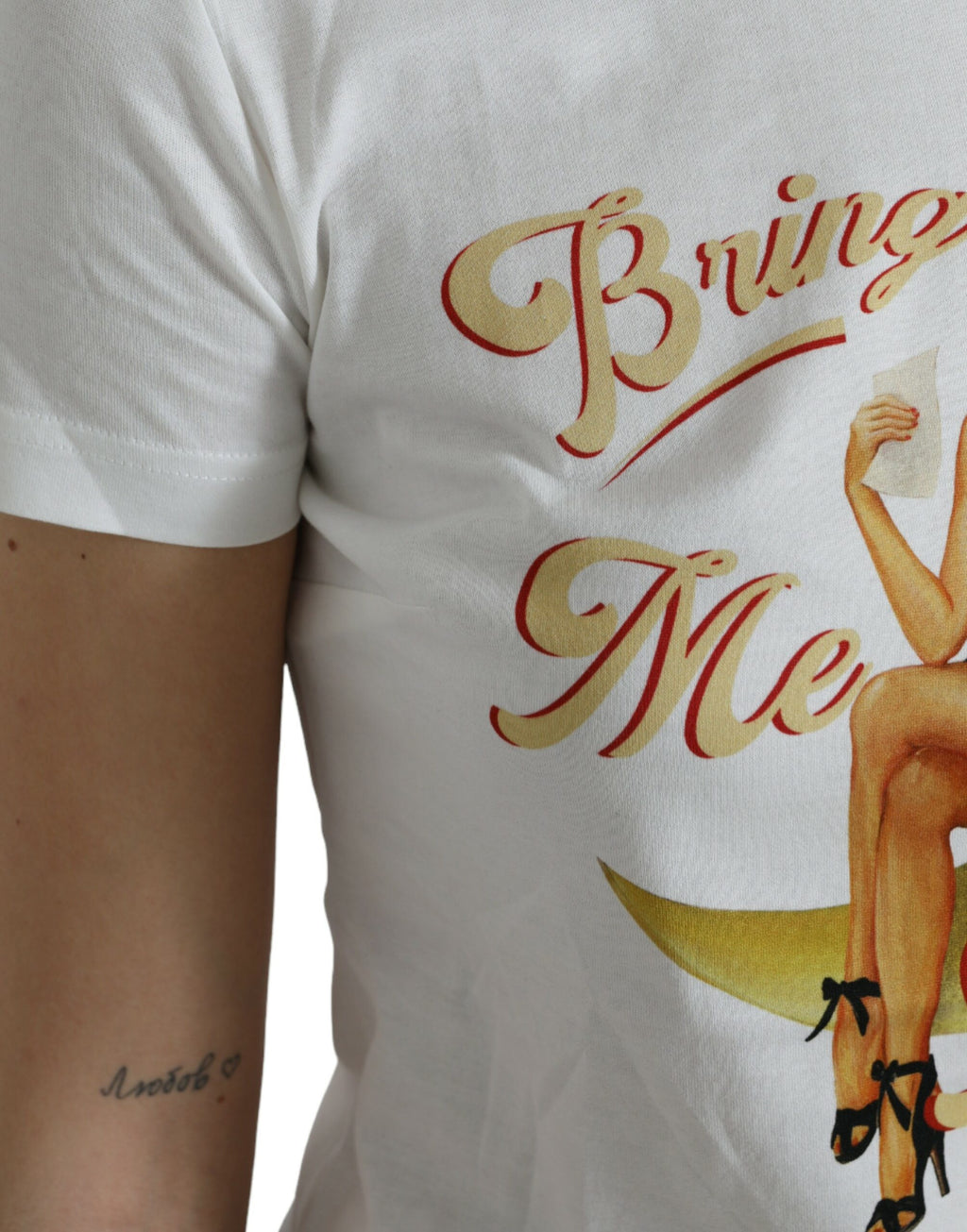 Dolce & Gabbana White Bring Me To The Moon T-Shirt Top