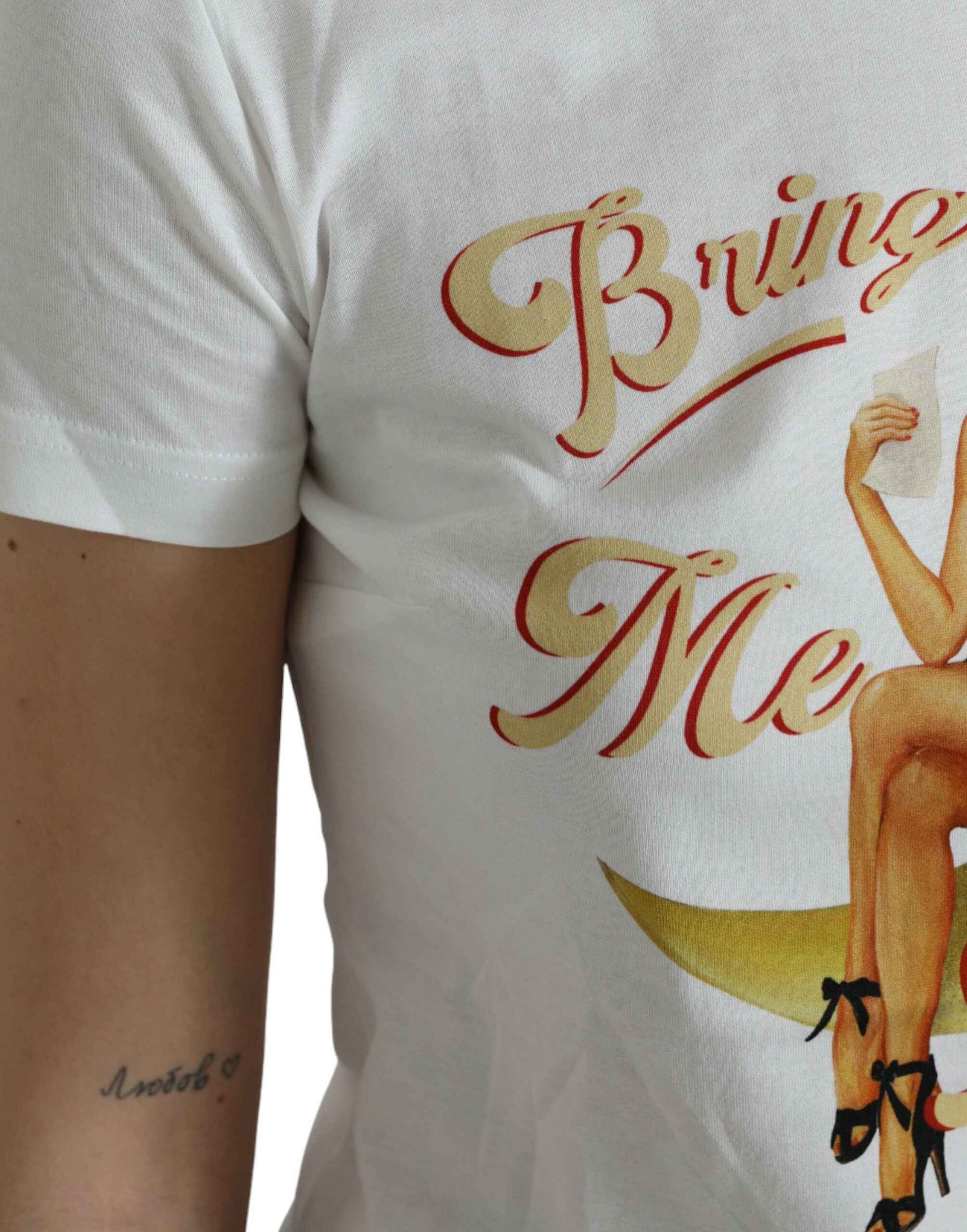 Dolce & Gabbana White Bring Me To The Moon T-Shirt Top