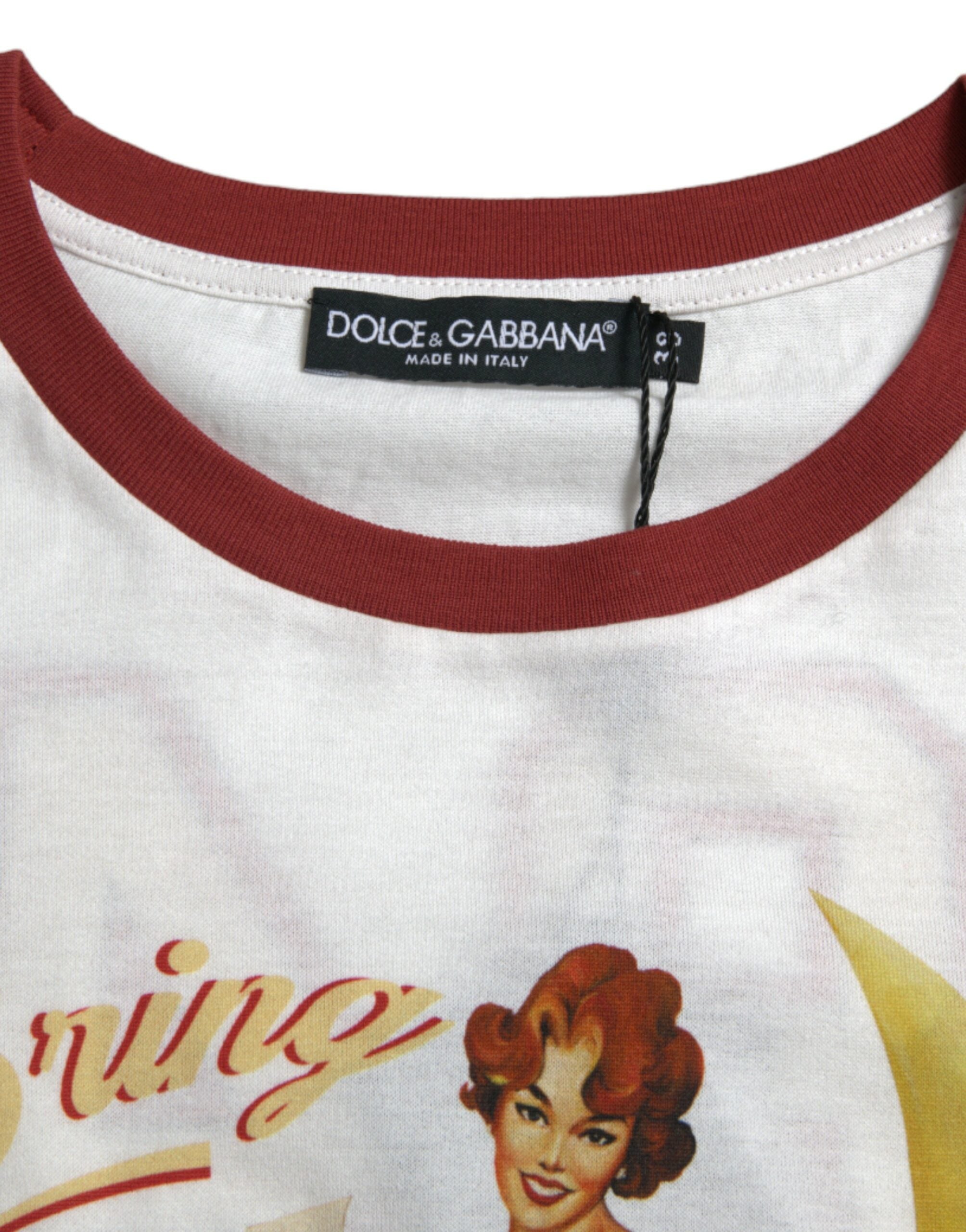 Dolce & Gabbana White Bring Me To The Moon T-Shirt Top