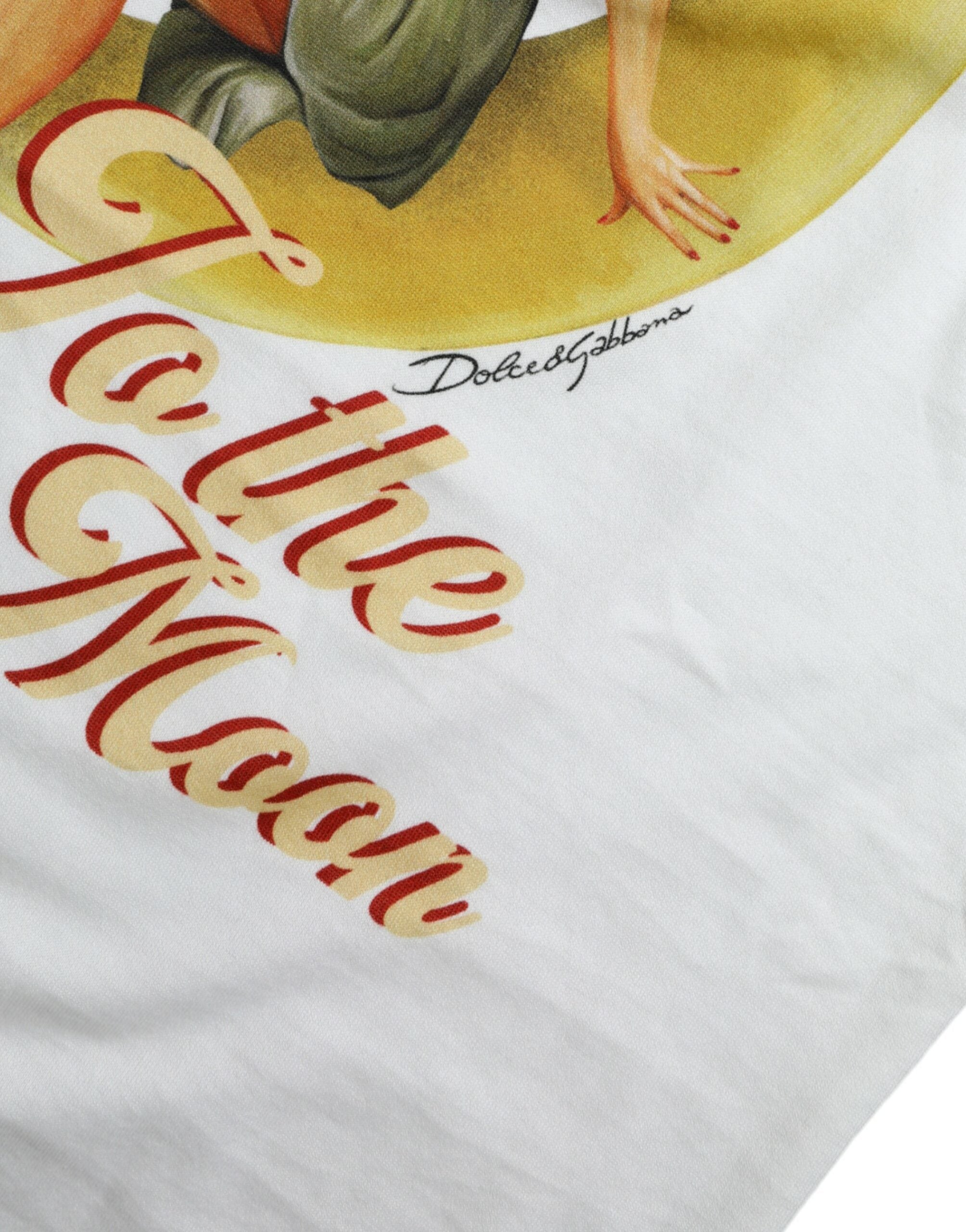 Dolce & Gabbana White Bring Me To The Moon T-Shirt Top