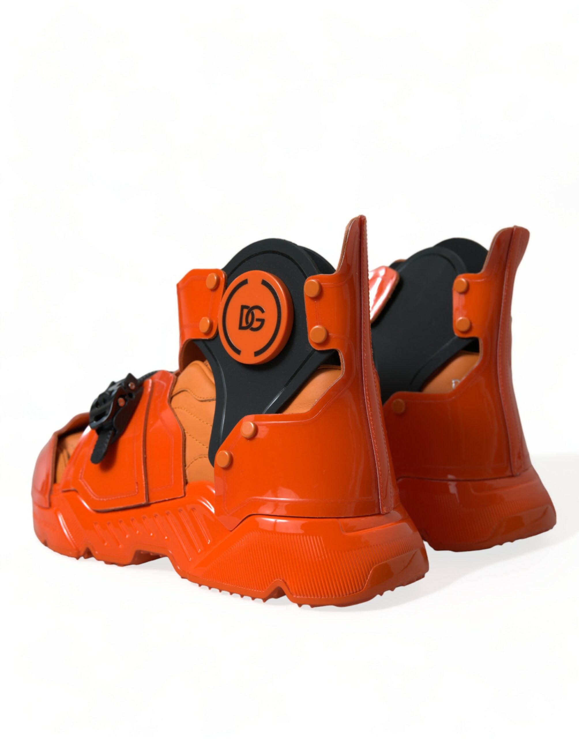 Dolce & Gabbana Orange Multi Panel klobige High Top Turnschuhe Schuhe