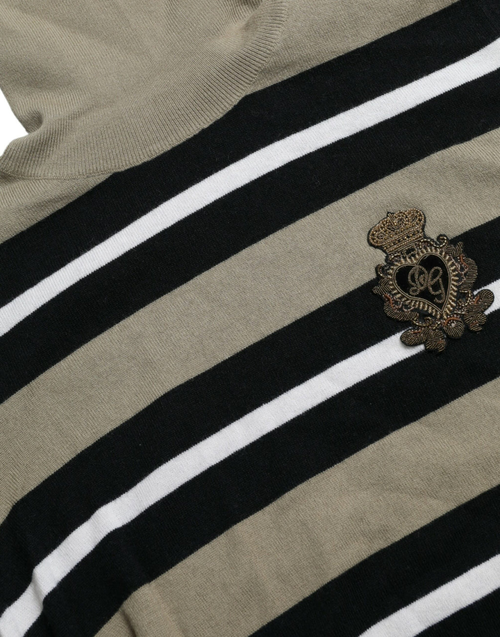 Dolce & Gabbana Multicolor Striped Wool Sweater with Logo