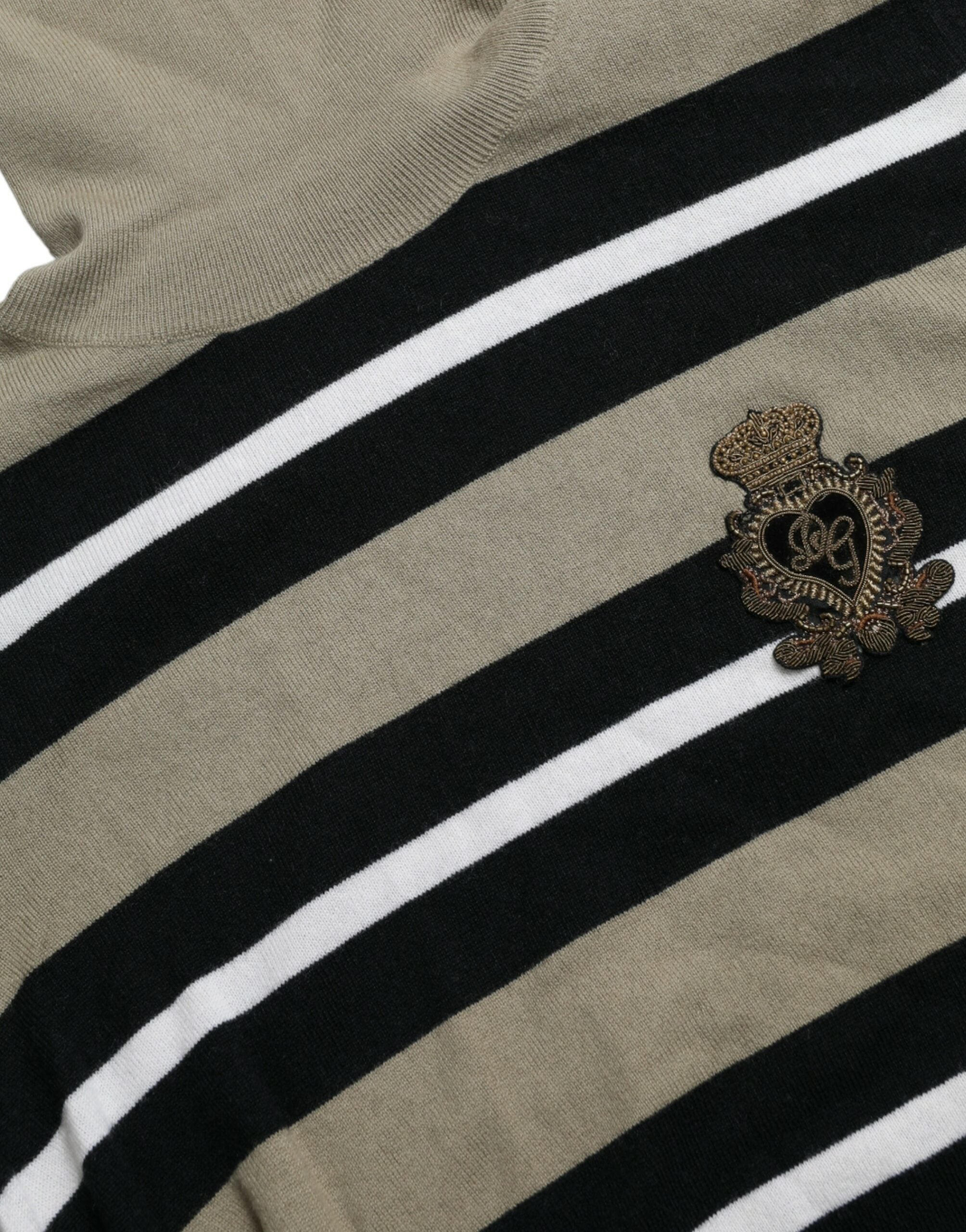 Dolce & Gabbana Multicolor Striped Wool Sweater with Logo