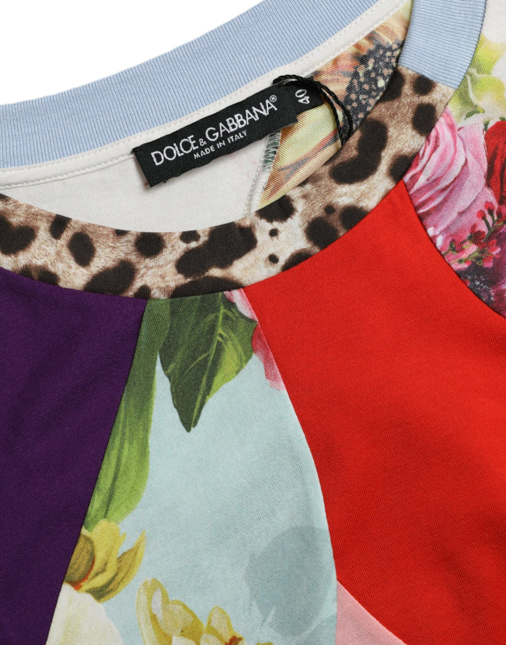 Dolce & Gabbana Multicolor Patchwork-Baumwoll-Seidenbluse Top