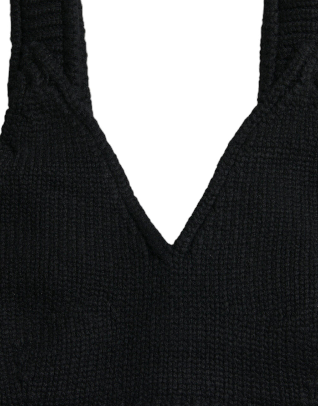 Dolce & Gabbana Schwarzes Bustier-Top mit V-Ausschnitt aus Kaschmir