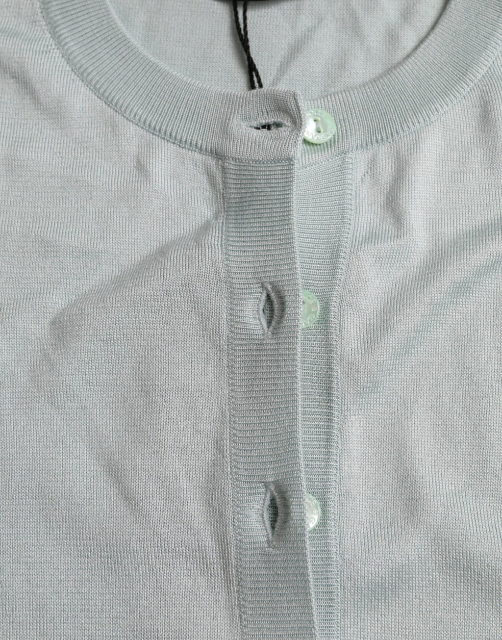 Dolce & Gabbana Light Blue Silk Crew Neck Knit Sweater