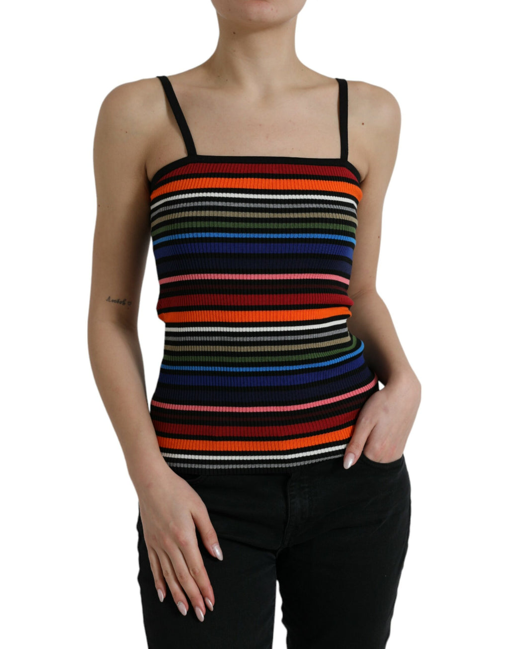 Dolce & Gabbana Multicolor Striped Spaghetti Strap Top
