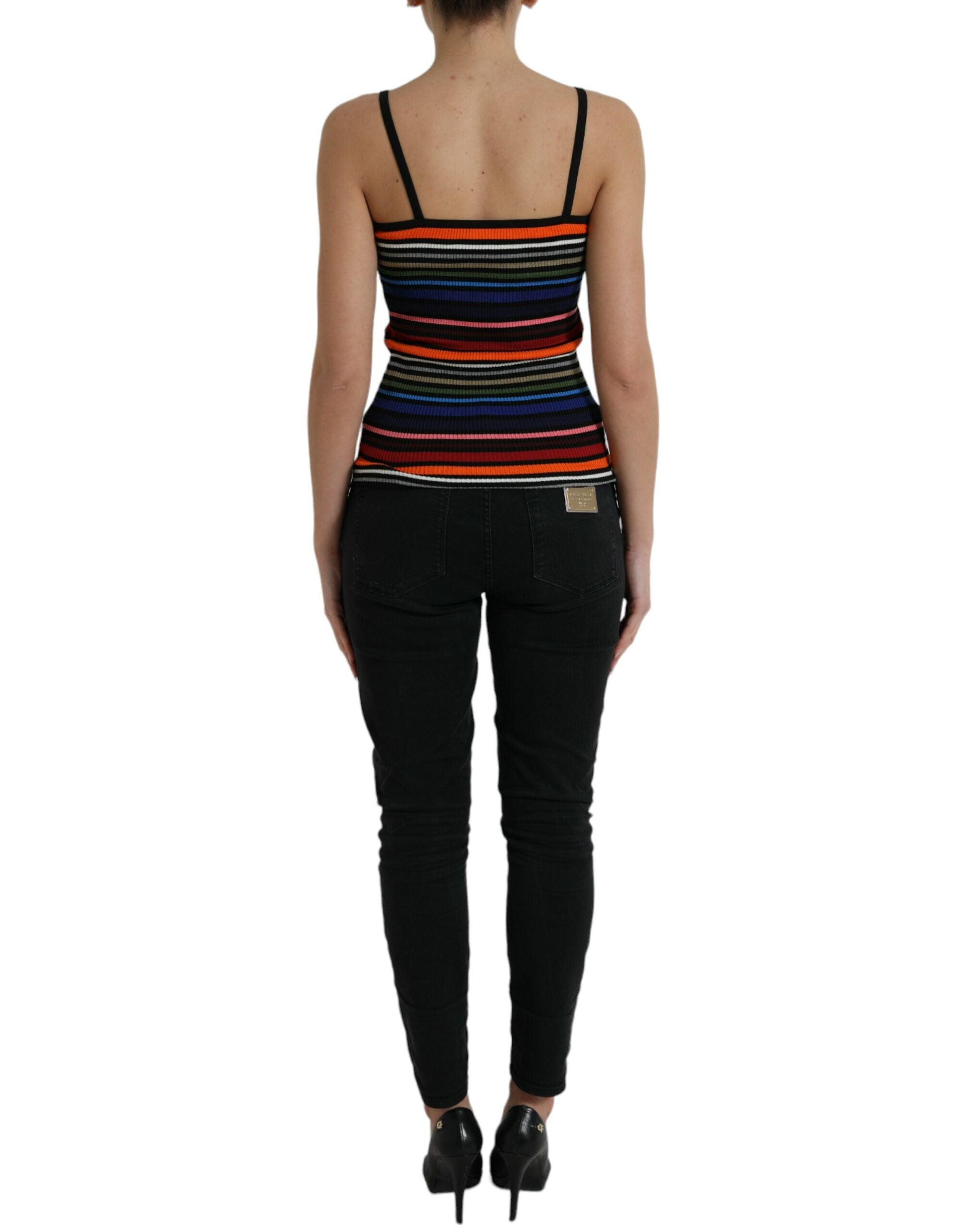 Dolce & Gabbana Multicolor Striped Spaghetti Strap Top