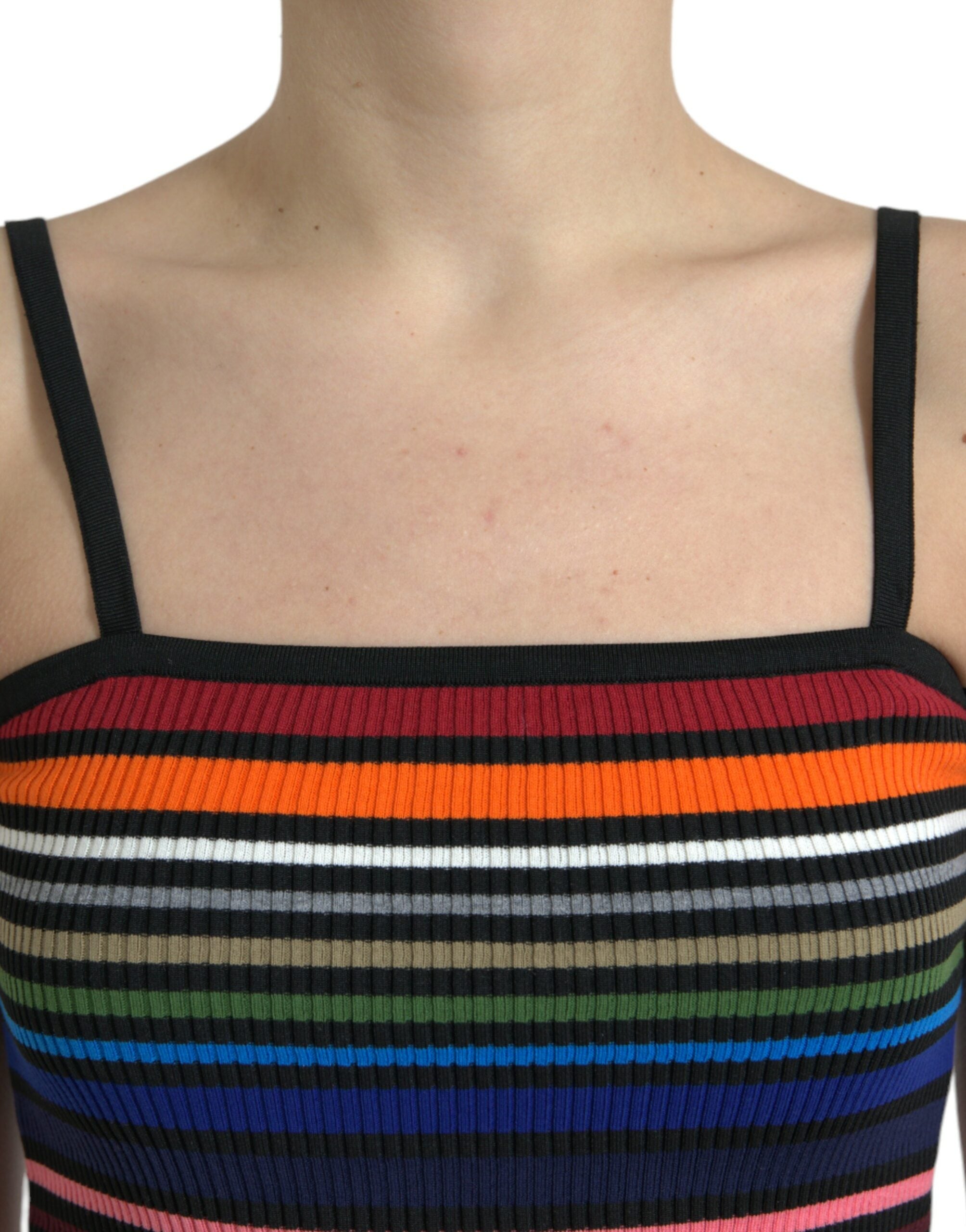 Dolce & Gabbana Multicolor Striped Spaghetti Strap Top