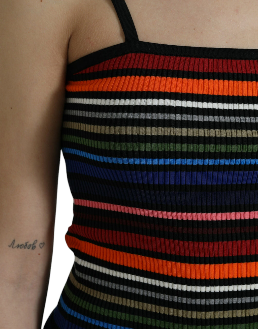 Dolce & Gabbana Multicolor Striped Spaghetti Strap Top