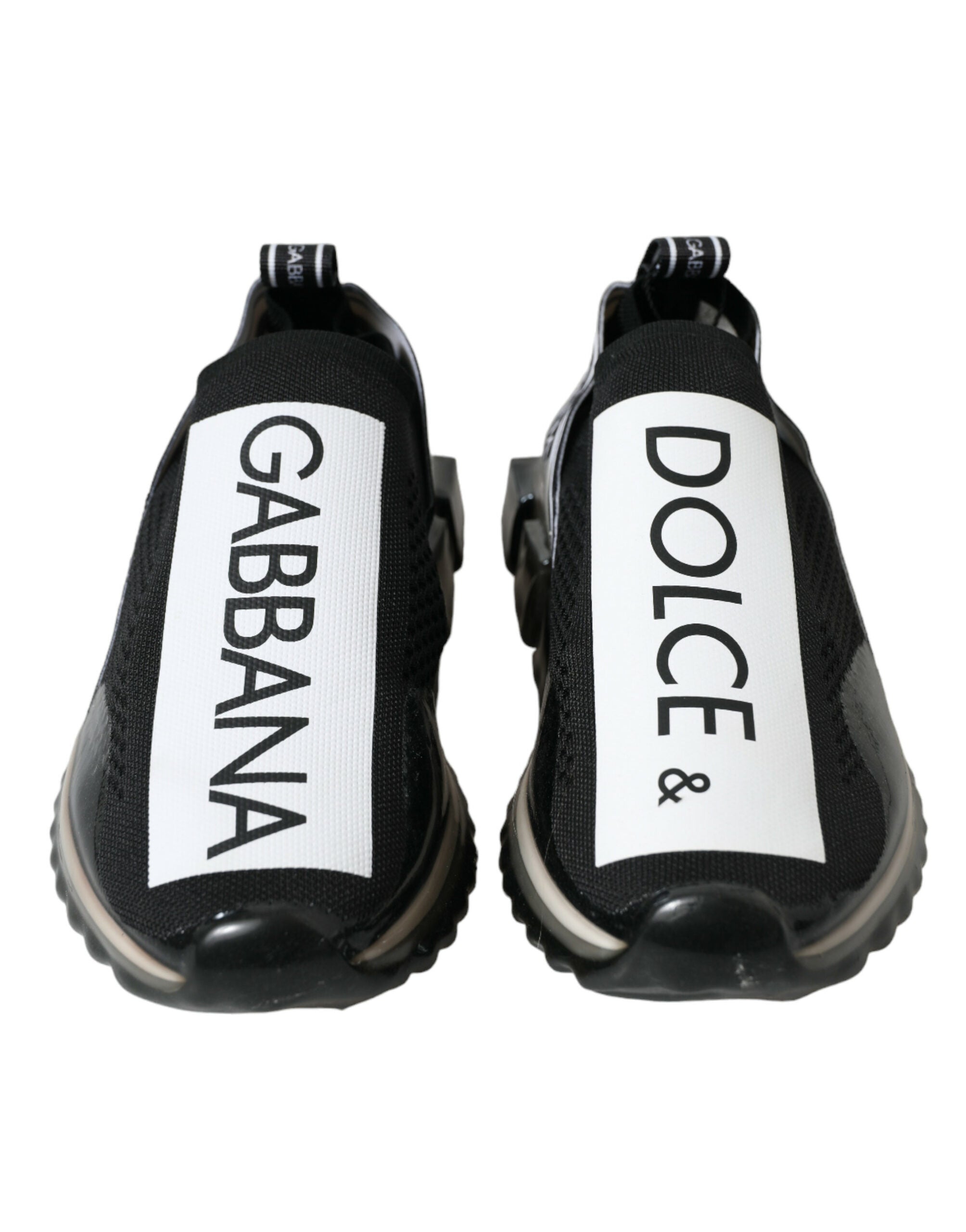 Dolce & Gabbana Black White Slip-On Sneakers Sorrento Shoes