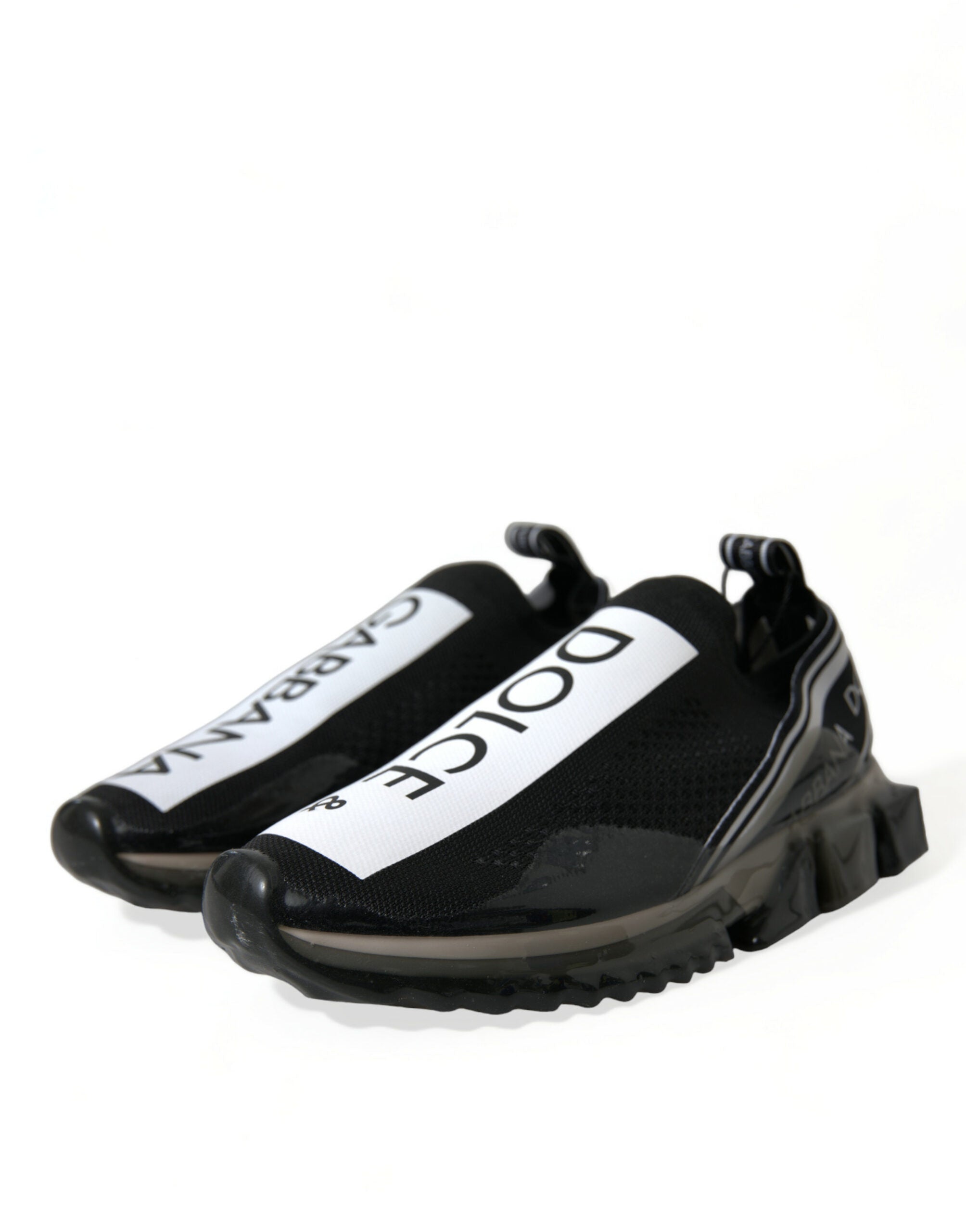 Dolce & Gabbana Black White Slip-On Sneakers Sorrento Shoes