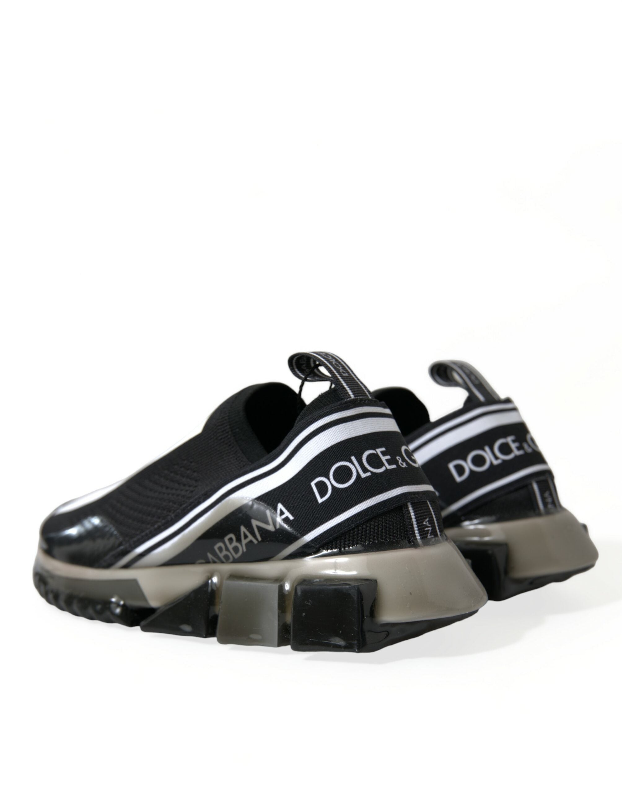 Dolce & Gabbana Black White Slip-On Sneakers Sorrento Shoes