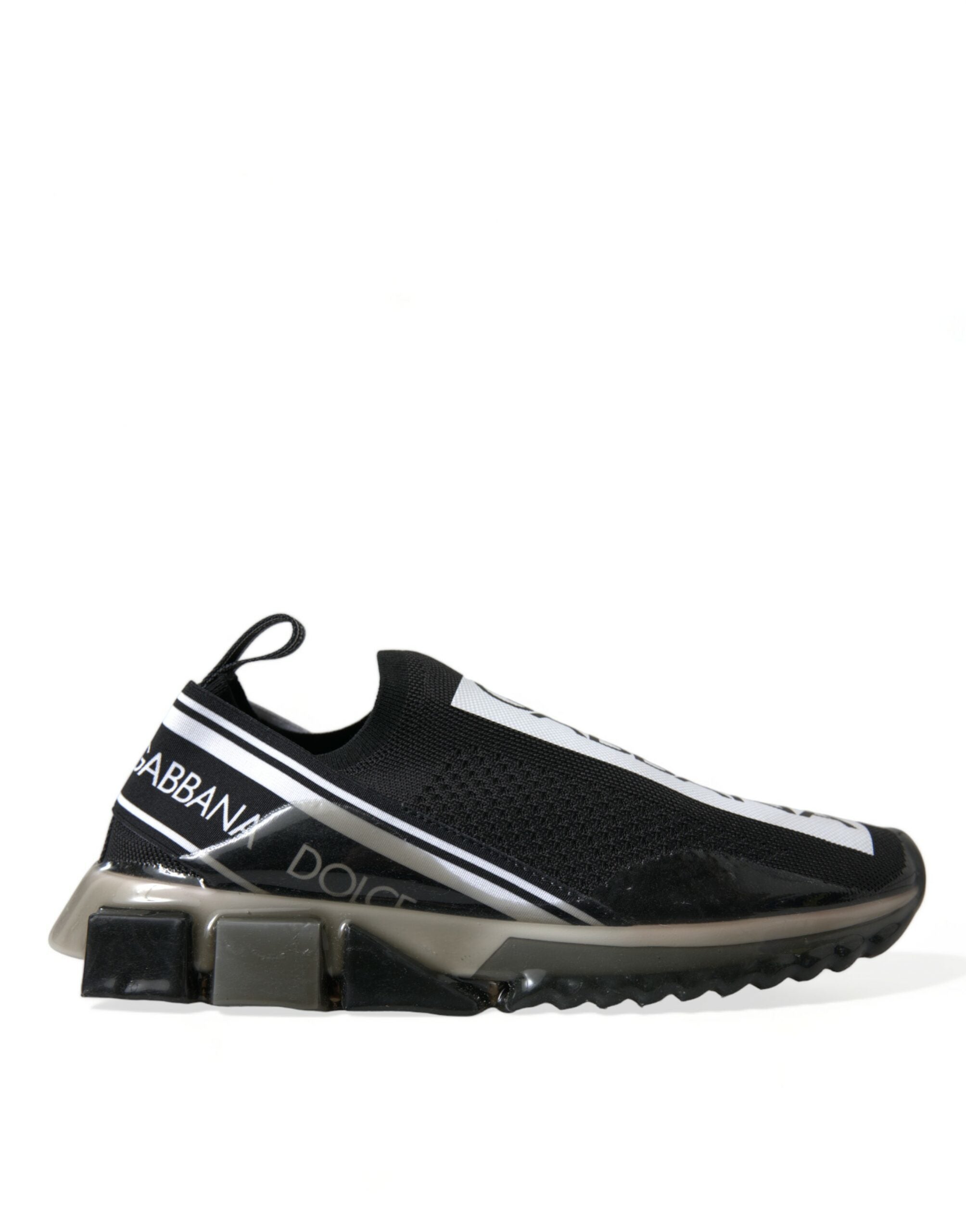 Dolce & Gabbana Black White Slip-On Sneakers Sorrento Shoes