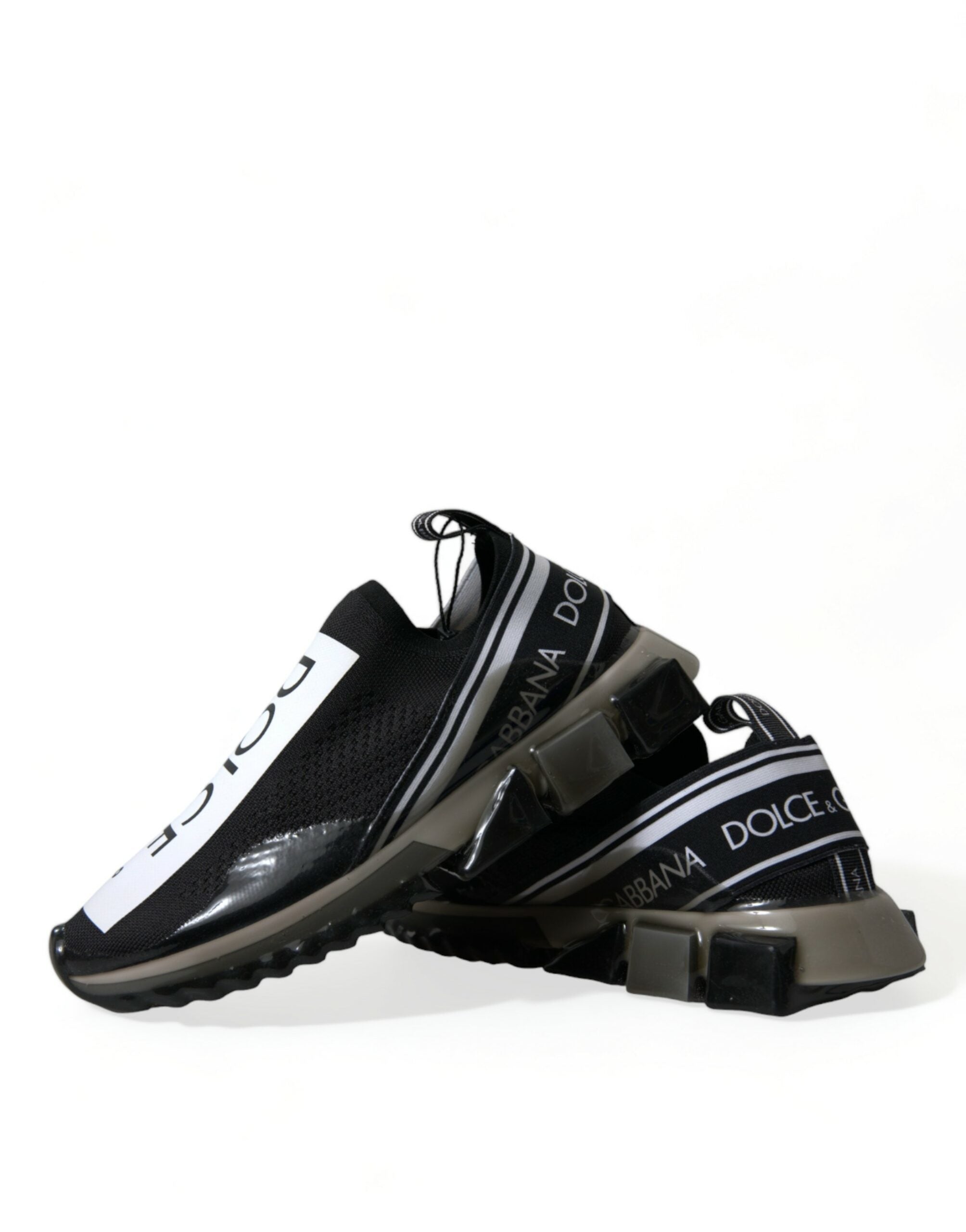 Dolce & Gabbana Black White Slip-On Sneakers Sorrento Shoes