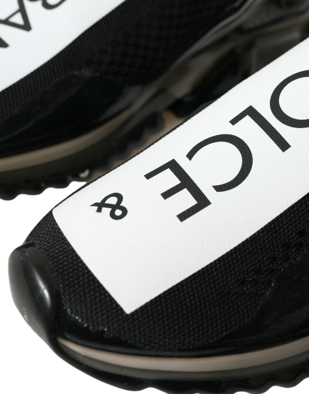 Dolce & Gabbana Black White Slip-On Sneakers Sorrento Shoes
