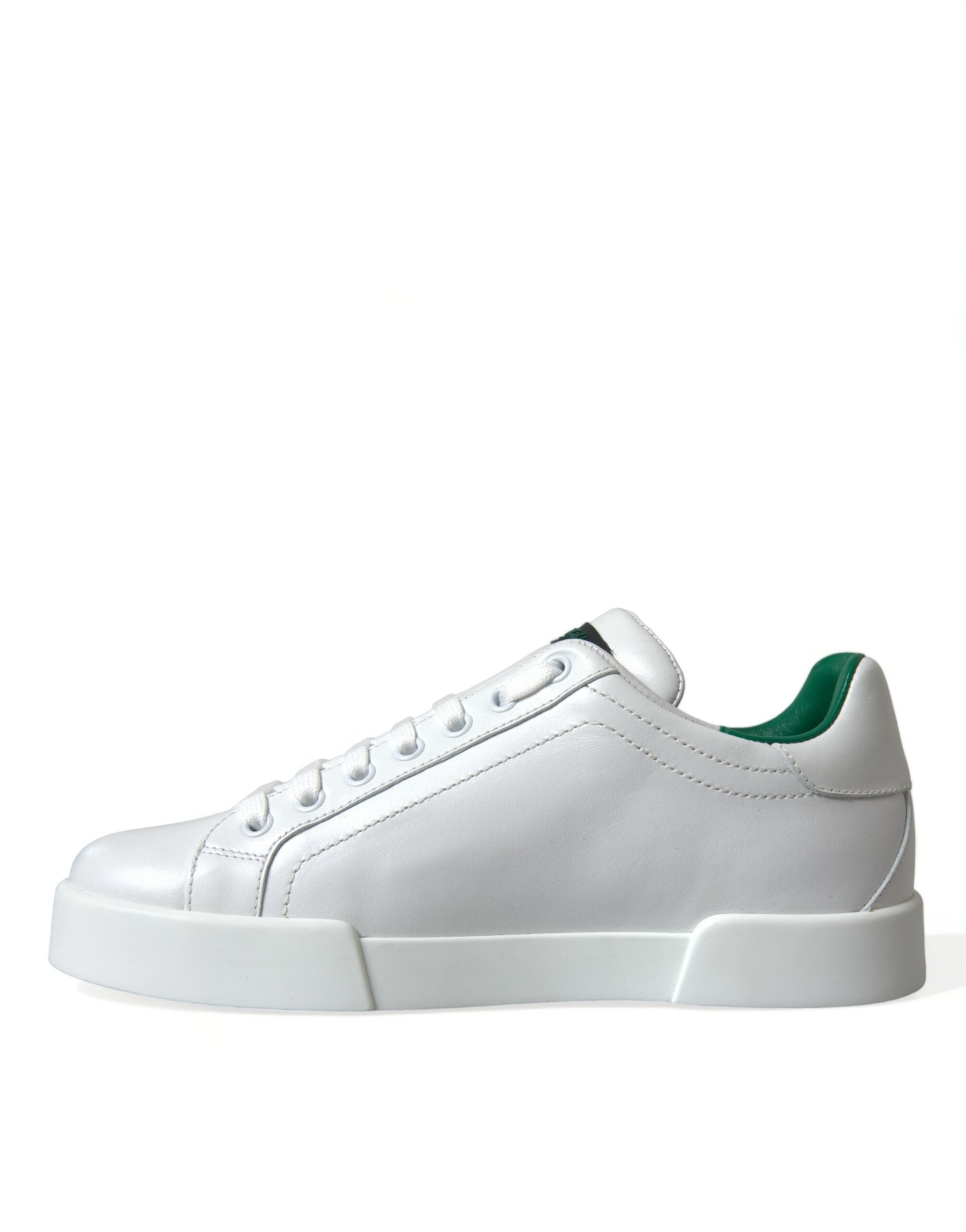 Dolce & Gabbana Weiß Grün Leder Portofino Turnschuhe Schuhe