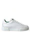 Dolce & Gabbana Weiß Grün Leder Portofino Turnschuhe Schuhe