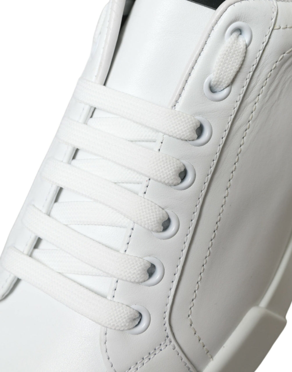 Dolce & Gabbana Weiß Grün Leder Portofino Turnschuhe Schuhe