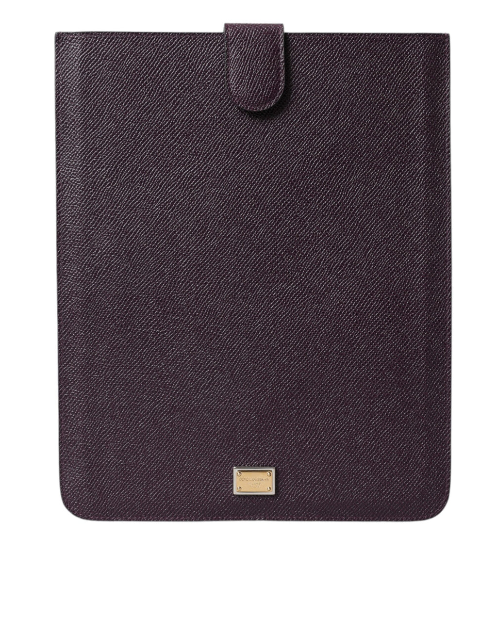 Dolce & Gabbana Dark Brown Leather Logo Plaque Cover Case Tablet Case