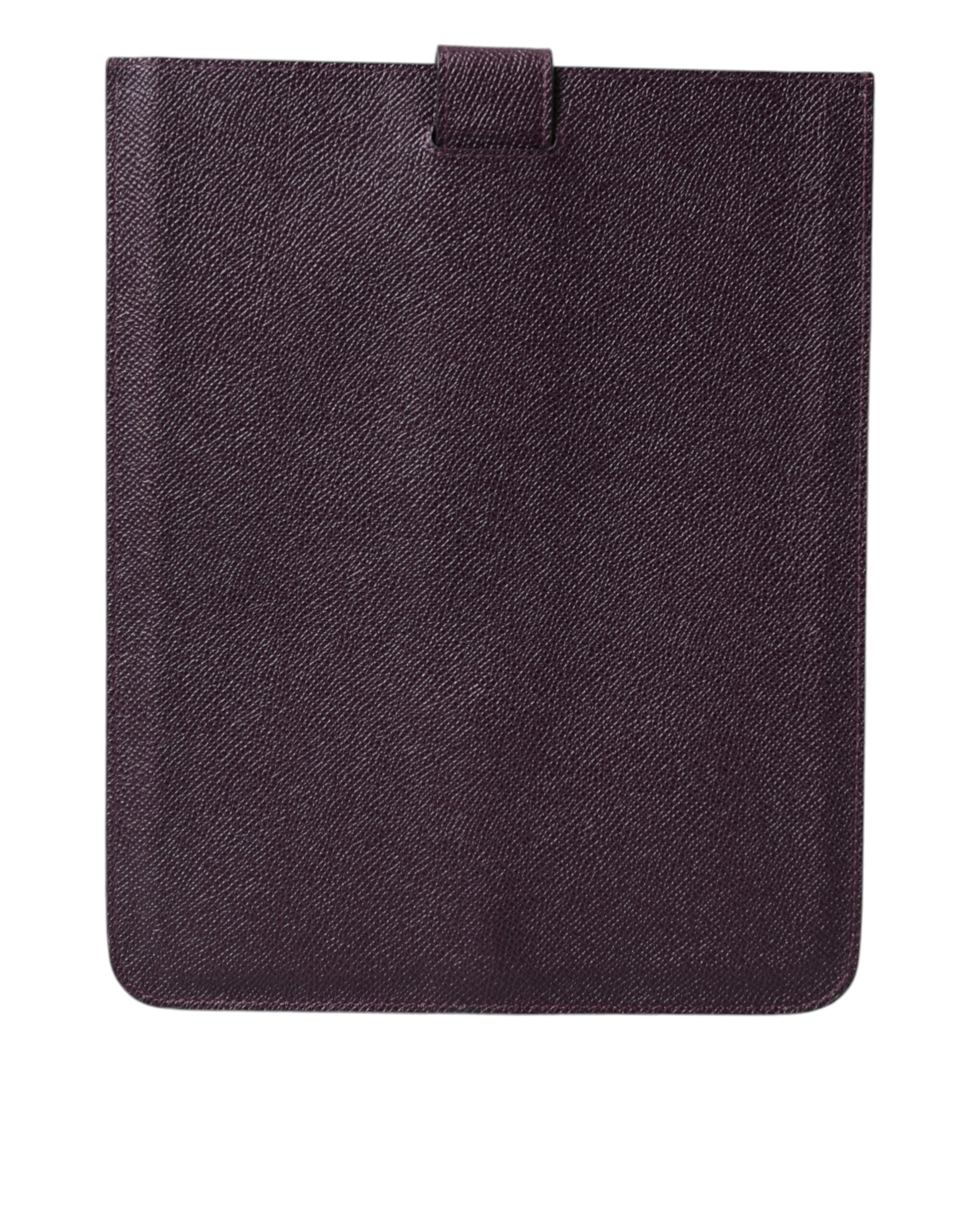 Dolce & Gabbana Dark Brown Leather Logo Plaque Cover Case Tablet Case
