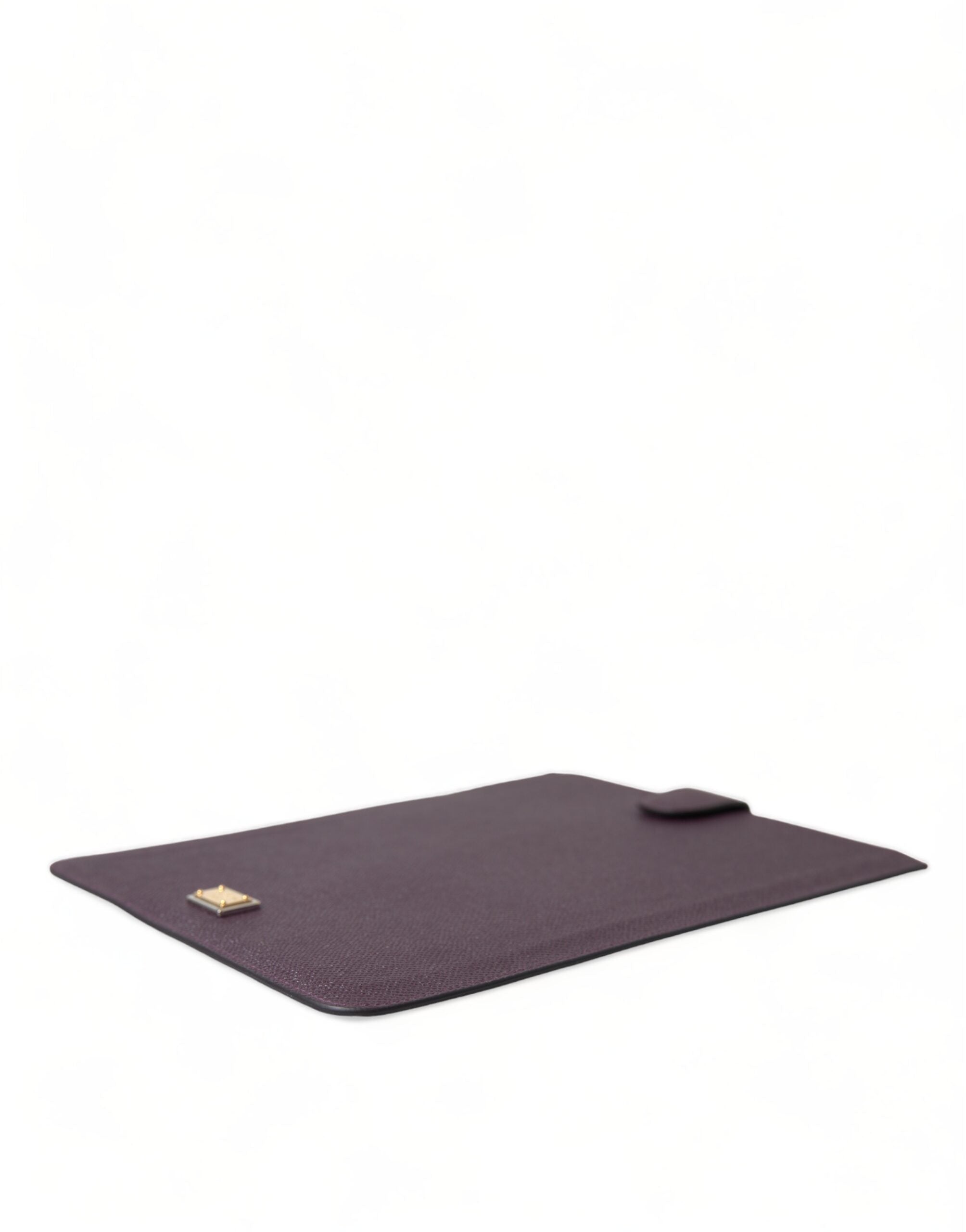 Dolce & Gabbana Dark Brown Leather Logo Plaque Cover Case Tablet Case