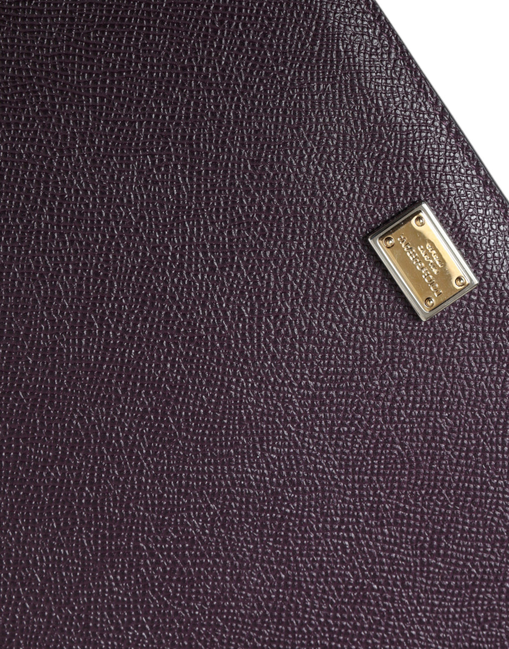 Dolce & Gabbana Dark Brown Leather Logo Plaque Cover Case Tablet Case