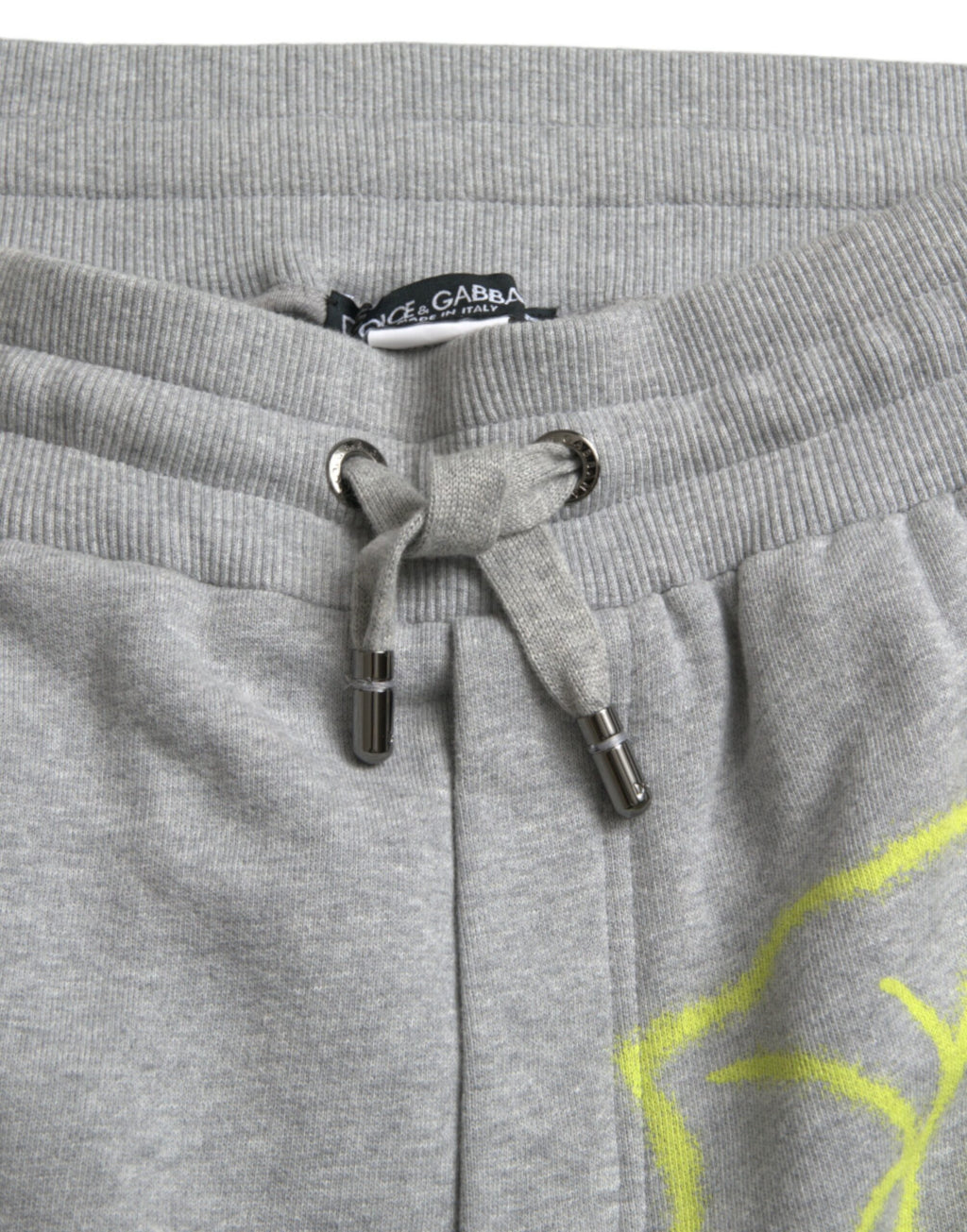 Dolce & Gabbana Grey Cotton Graffiti Sweatpants Jogger