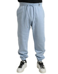 Dolce & Gabbana Light Blue Cotton Sweatpants Men's Jogger Pants
