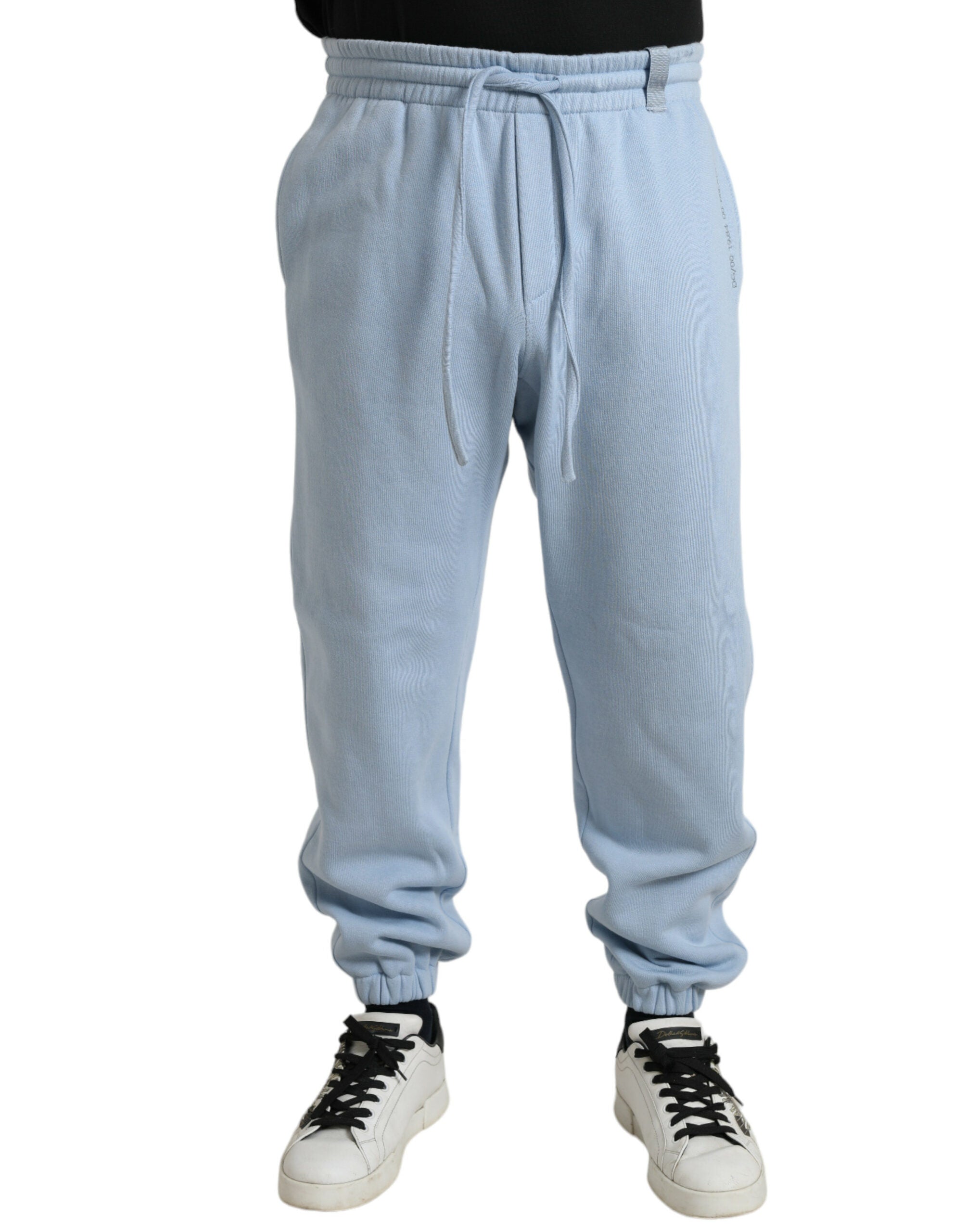 Dolce & Gabbana Light Blue Cotton Sweatpants Men's Jogger Pants