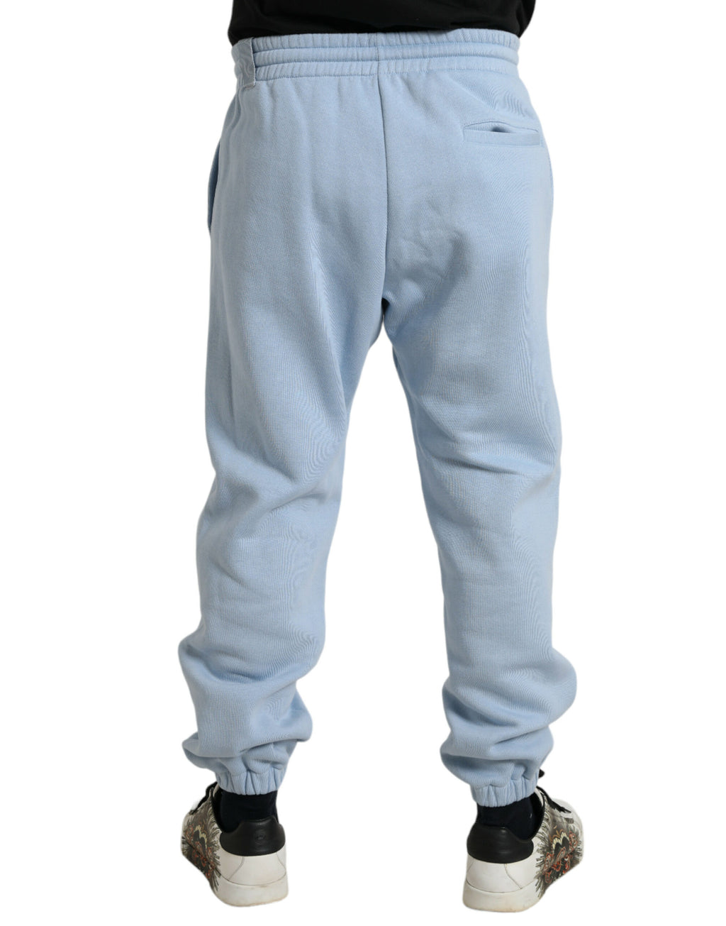 Dolce & Gabbana Light Blue Cotton Sweatpants Men's Jogger Pants