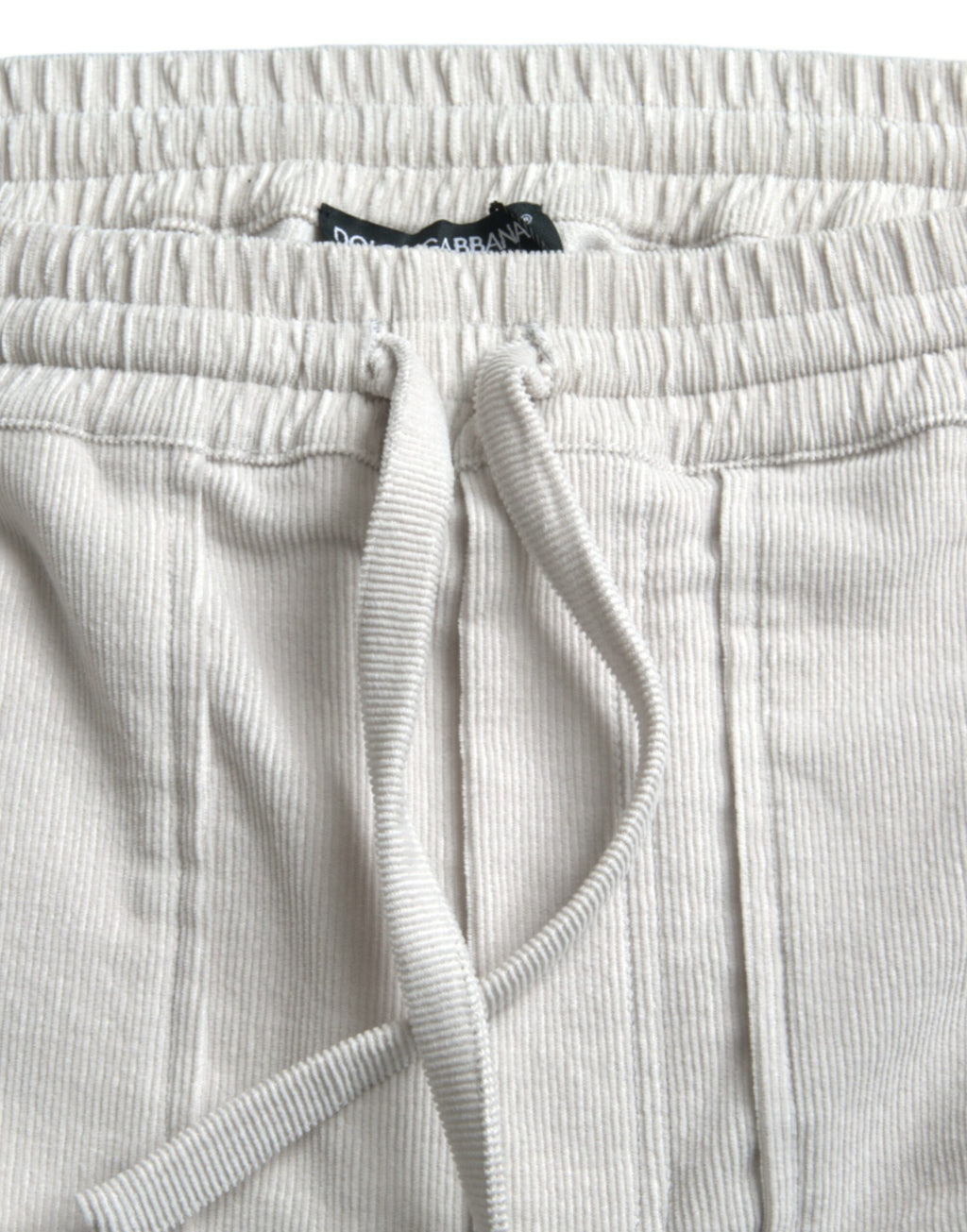 Dolce & Gabbana Beige Logo Cotton Corduroy Bermuda Shorts