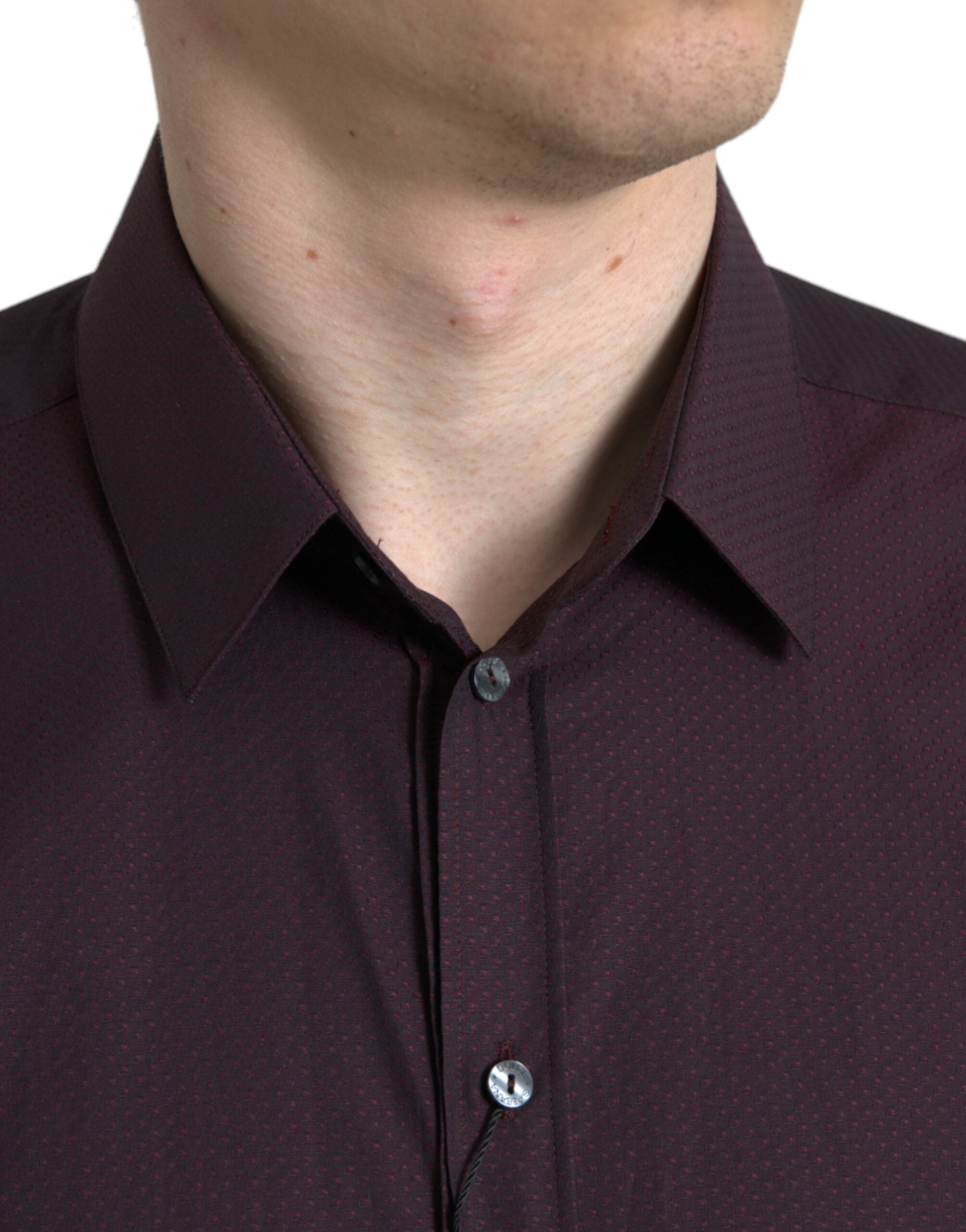 Dolce & Gabbana Kastanienbraunes Jacquard-Hemd MARTINI