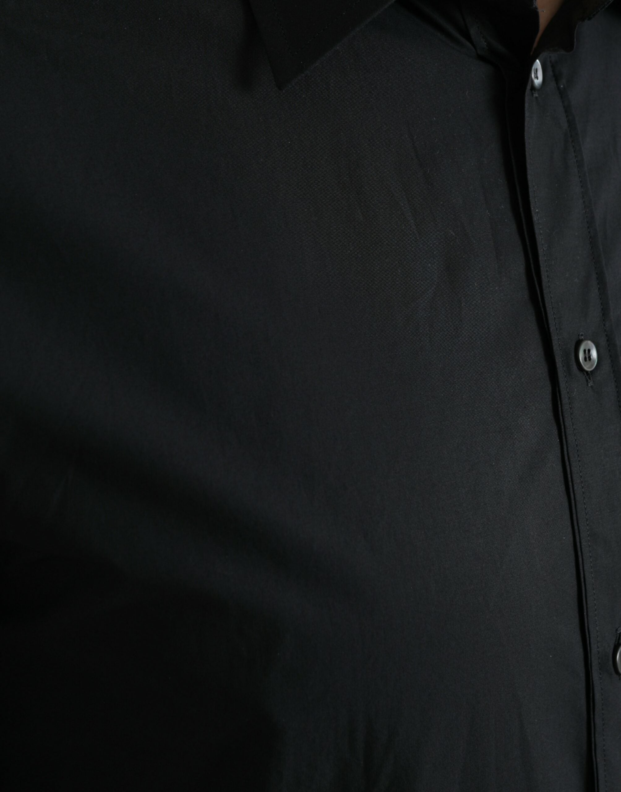 Dolce & Gabbana Schwarzes Baumwollhemd für Männer GOLD Formal