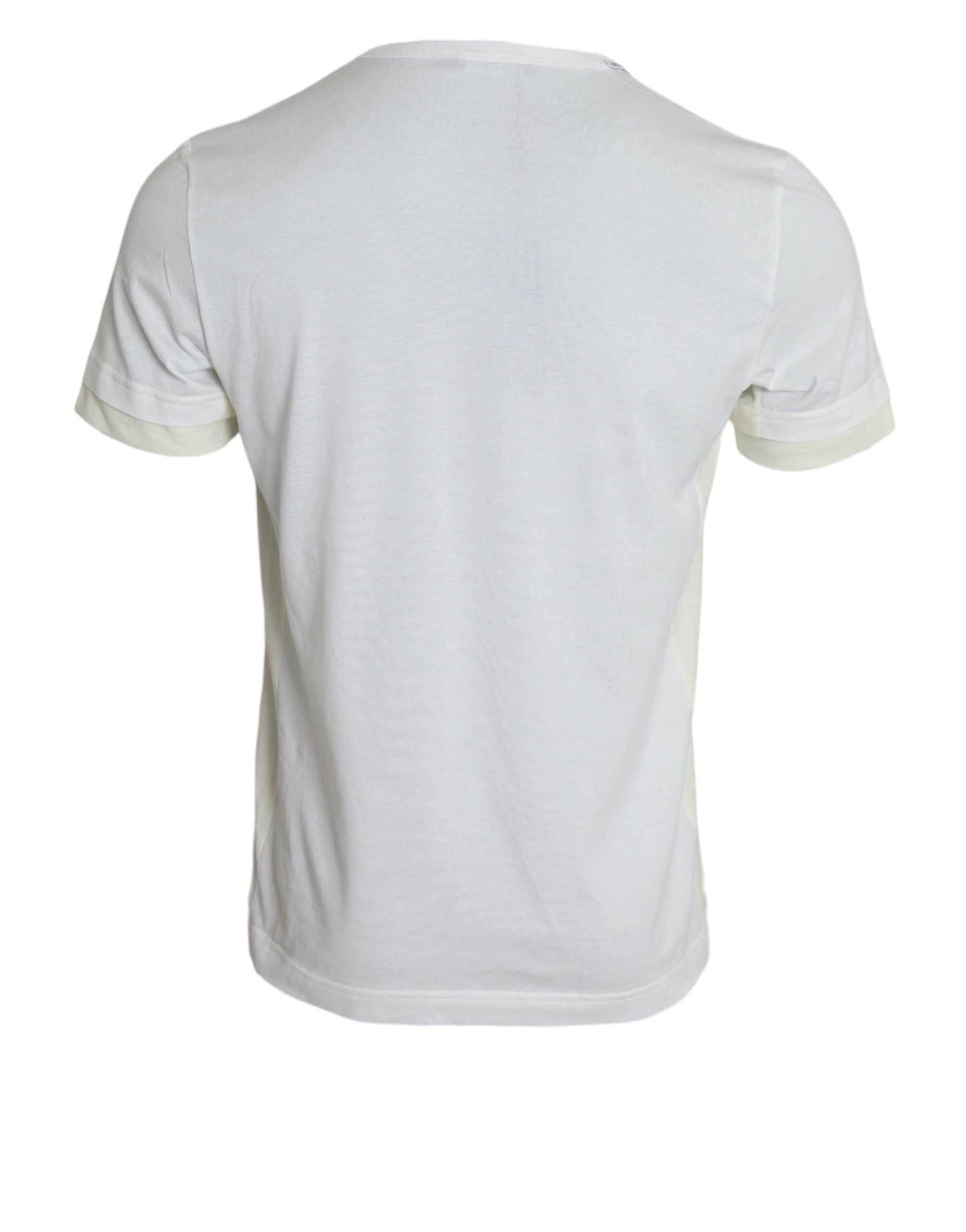 Dolce & Gabbana Weißes Baumwolltaschen-T-Shirt mit kurzen Ärmeln
