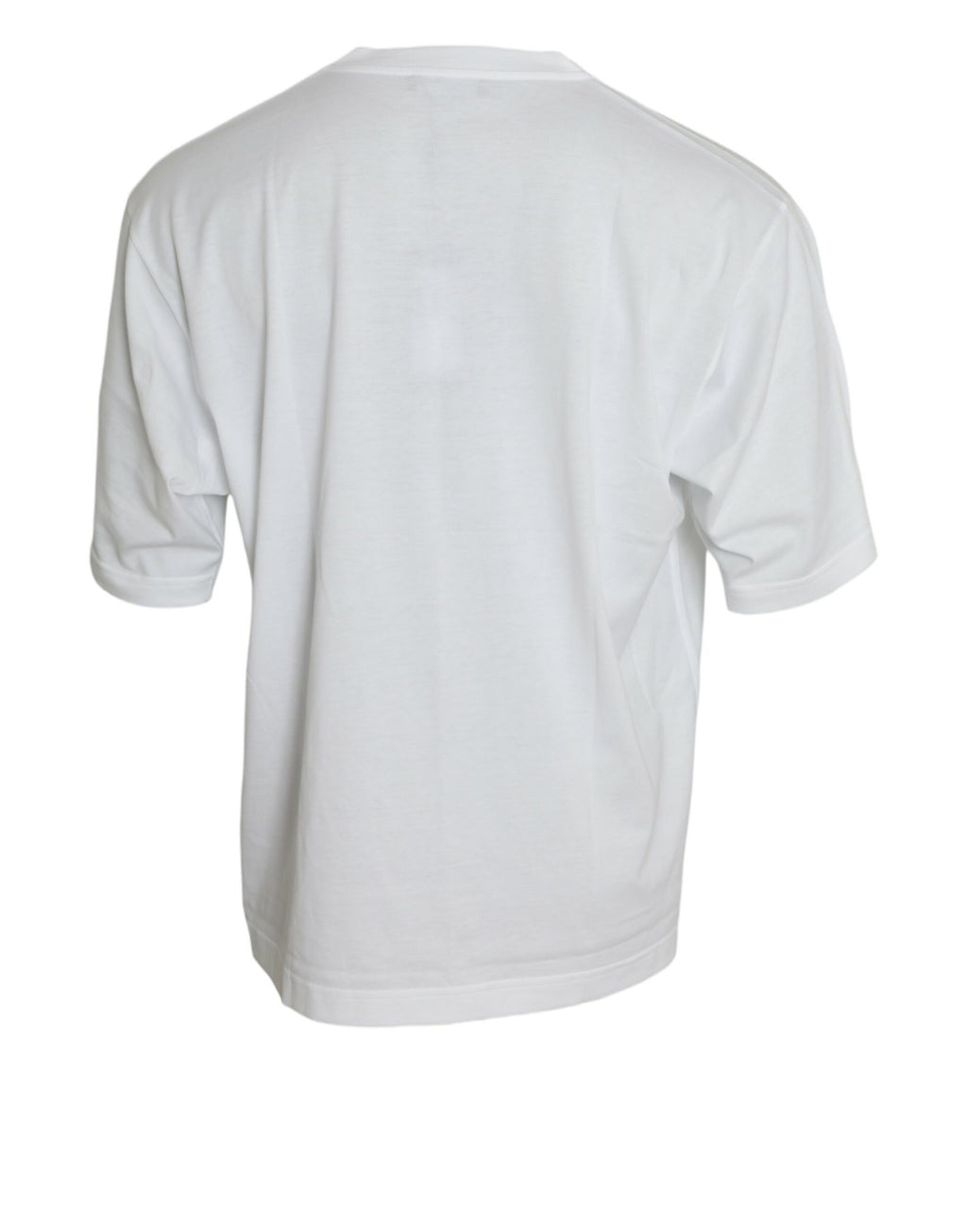 Dolce & Gabbana White Cotton Short Sleeve Crew Neck T-Shirt