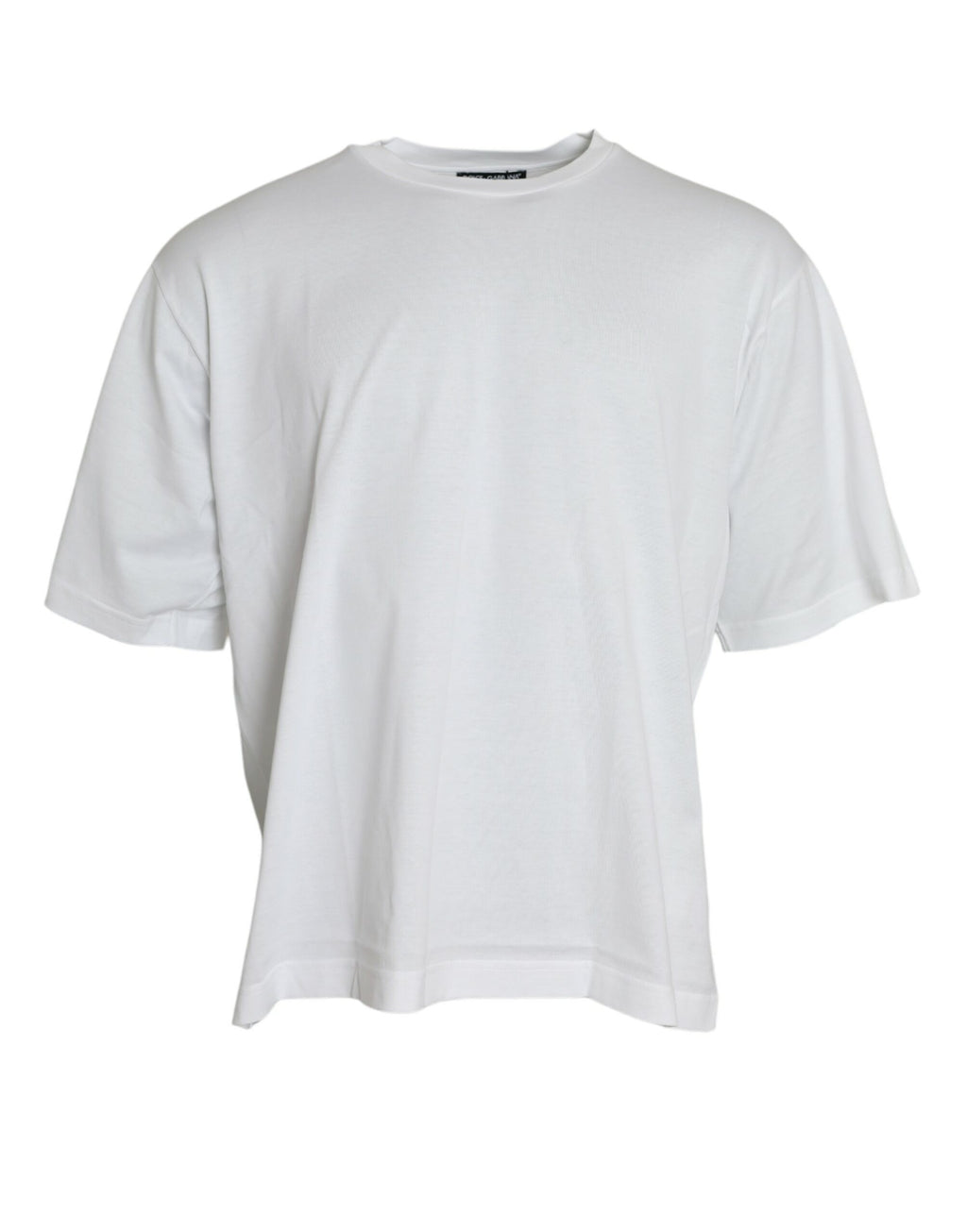 Dolce & Gabbana White Cotton Short Sleeve Crew Neck T-Shirt